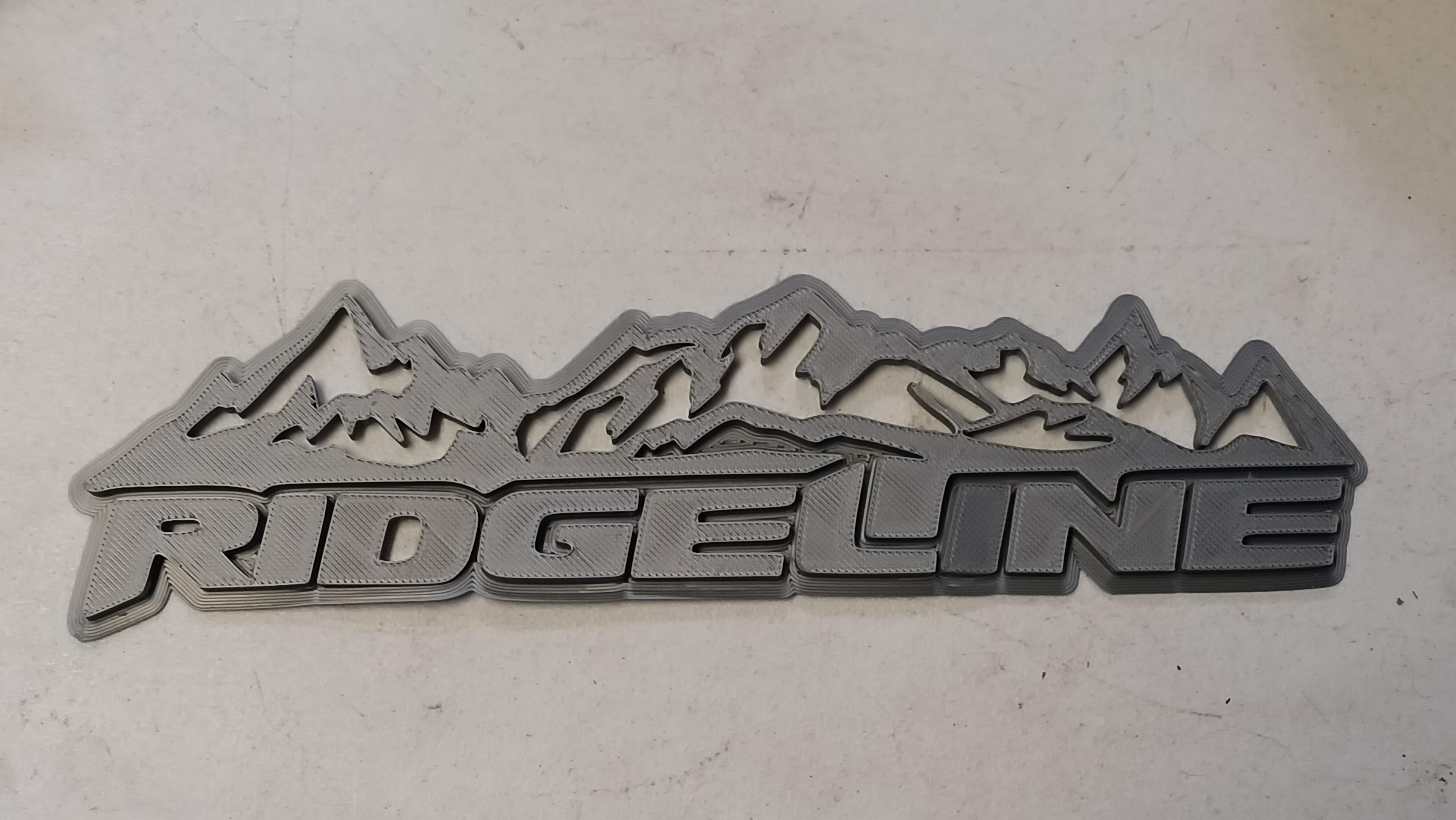 Ridgeline Badge with mountain peaks above emblem 3d model