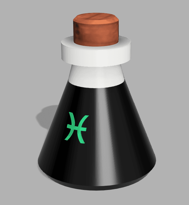 Stash Potion + Keychain (Pisces) 3d model