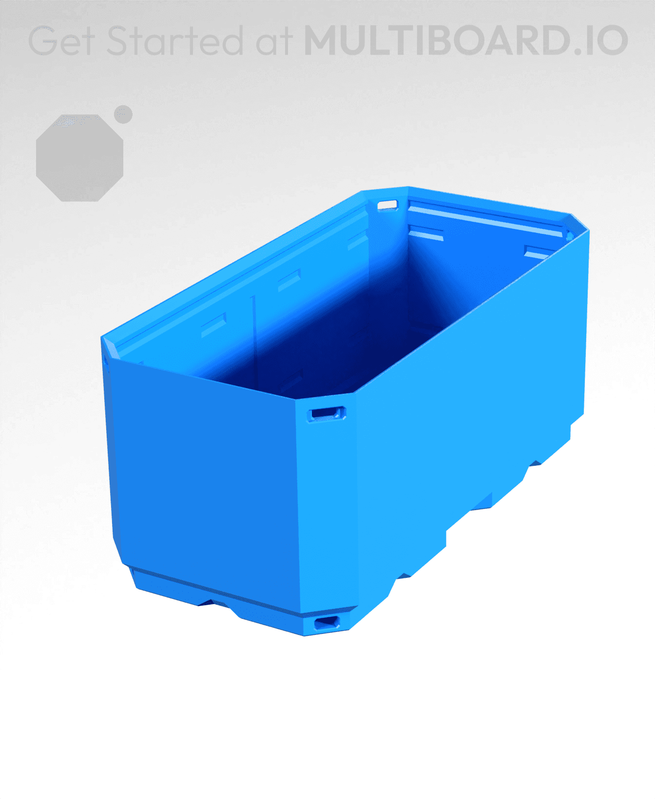 1x2x0.75 - Simple Walls - Multibin Shell 3d model