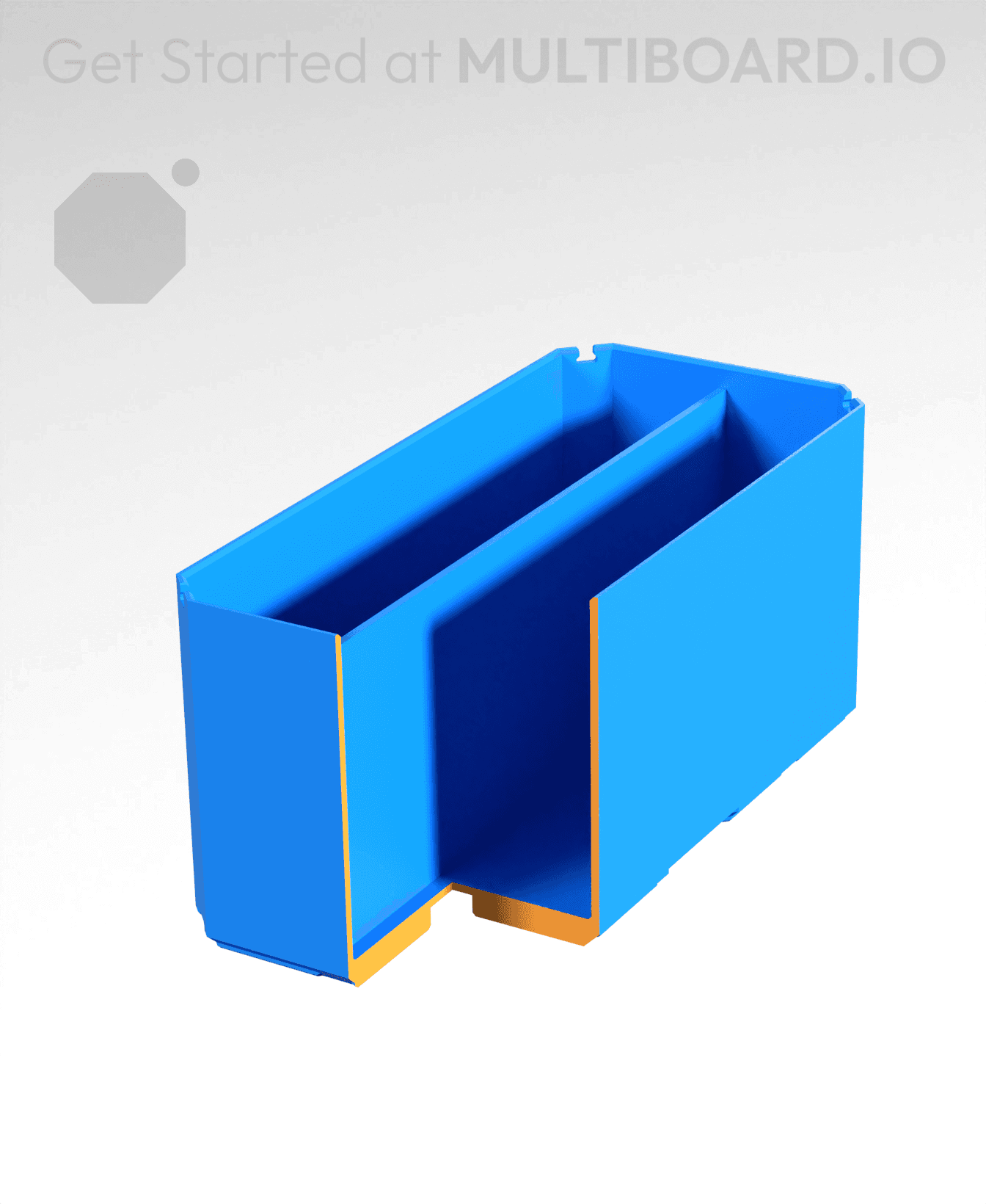 1x2x1 - Double Divided Bin - Multibin Insert 3d model