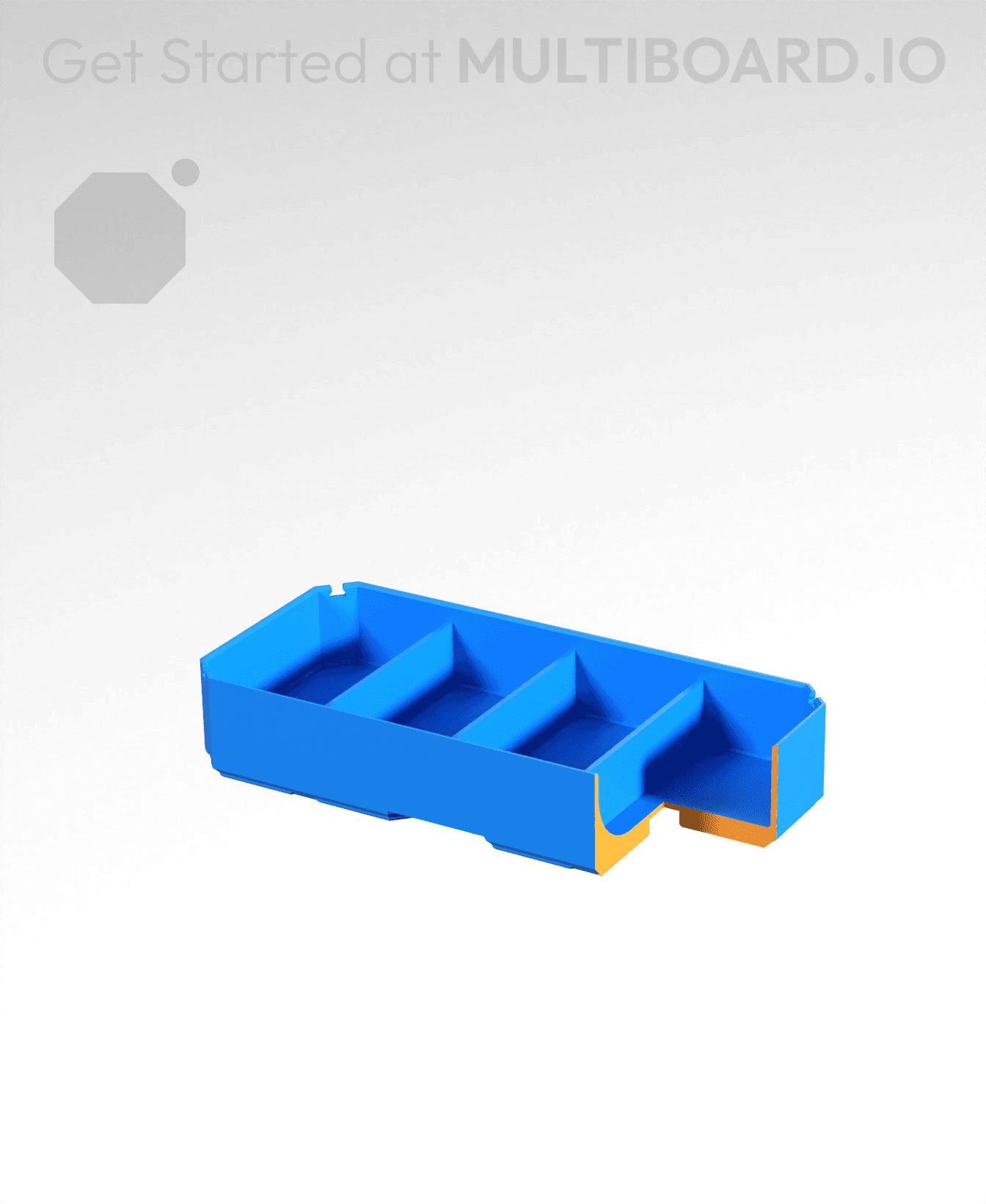 2x1x0.5 - Curved - Double Divided Bin - Multibin Insert 3d model