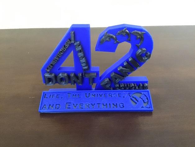 Hitchhiker's Guide 42 Life, the Universe, and Everything baseplate 3d model