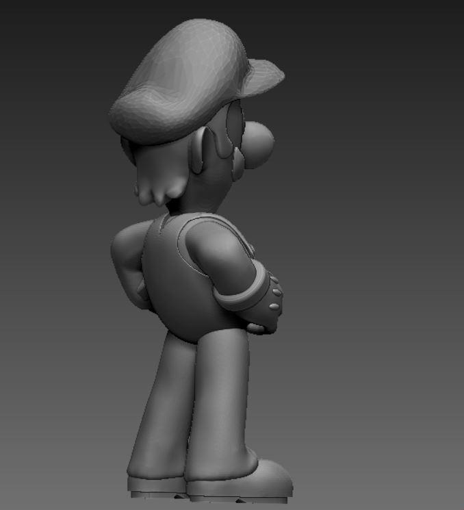 Luigi from Super Mario videogames 3d model