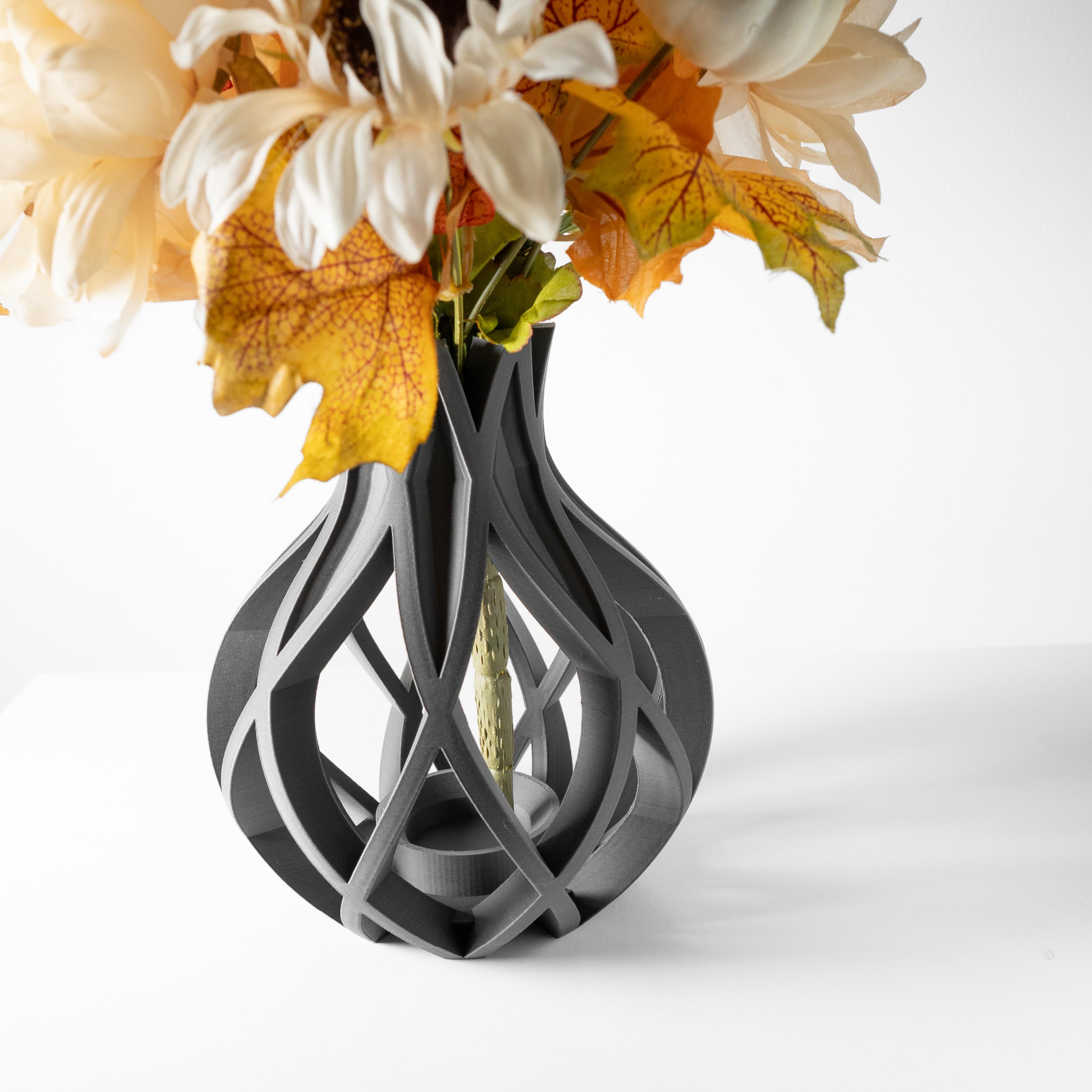 The Oukan Vase, Modern and Unique Home Decor for Dried and Preserved Flower Arrangement  | STL File 3d model