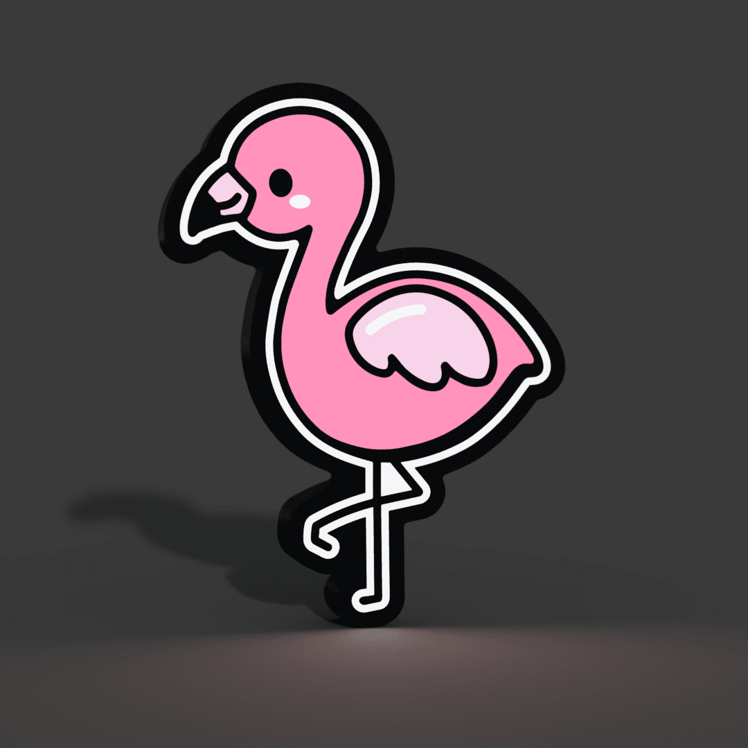 Flamingo Customizable Lightbox LED Lamp 3d model