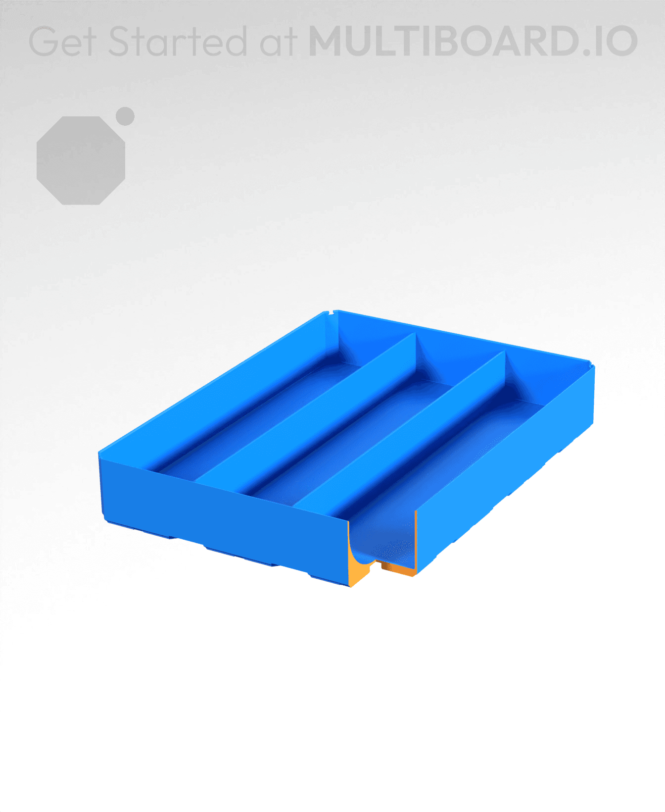 3x4x0.75 - Curved - Divided Bin - Multibin Insert 3d model