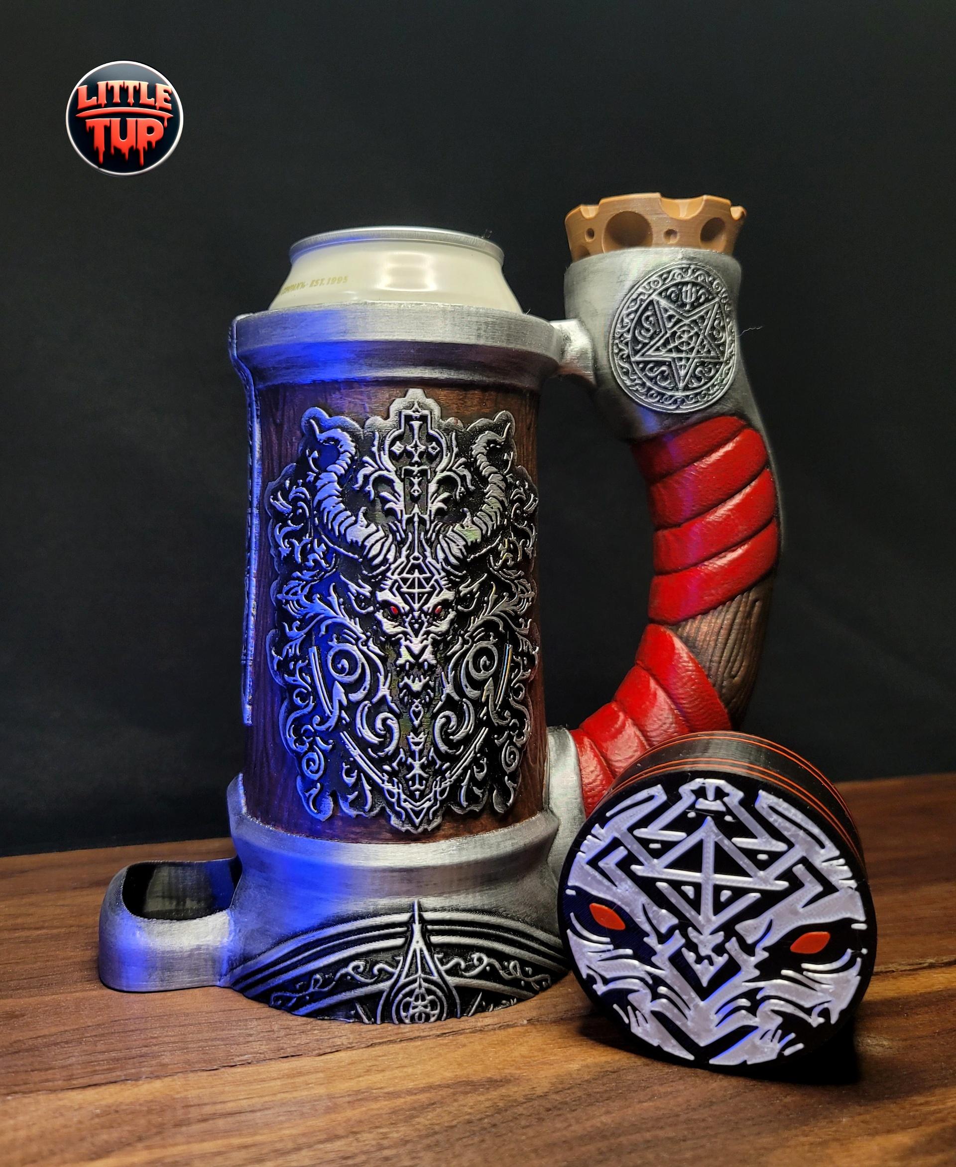 The Disobedience Goat 12oz can cozy dice tower. 3d model