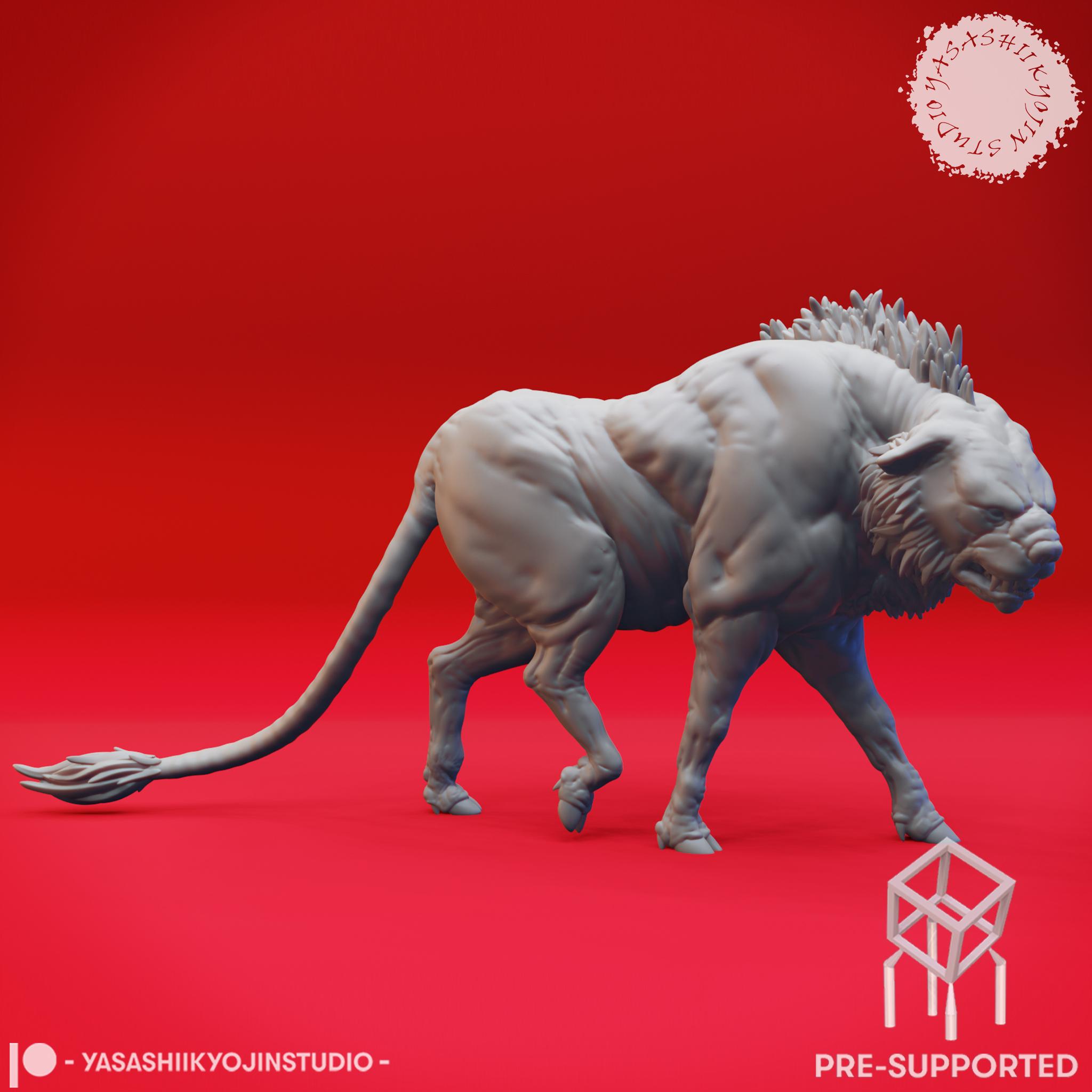 Leucrotta Pair - Tabletop Miniature (Pre-Supported) 3d model