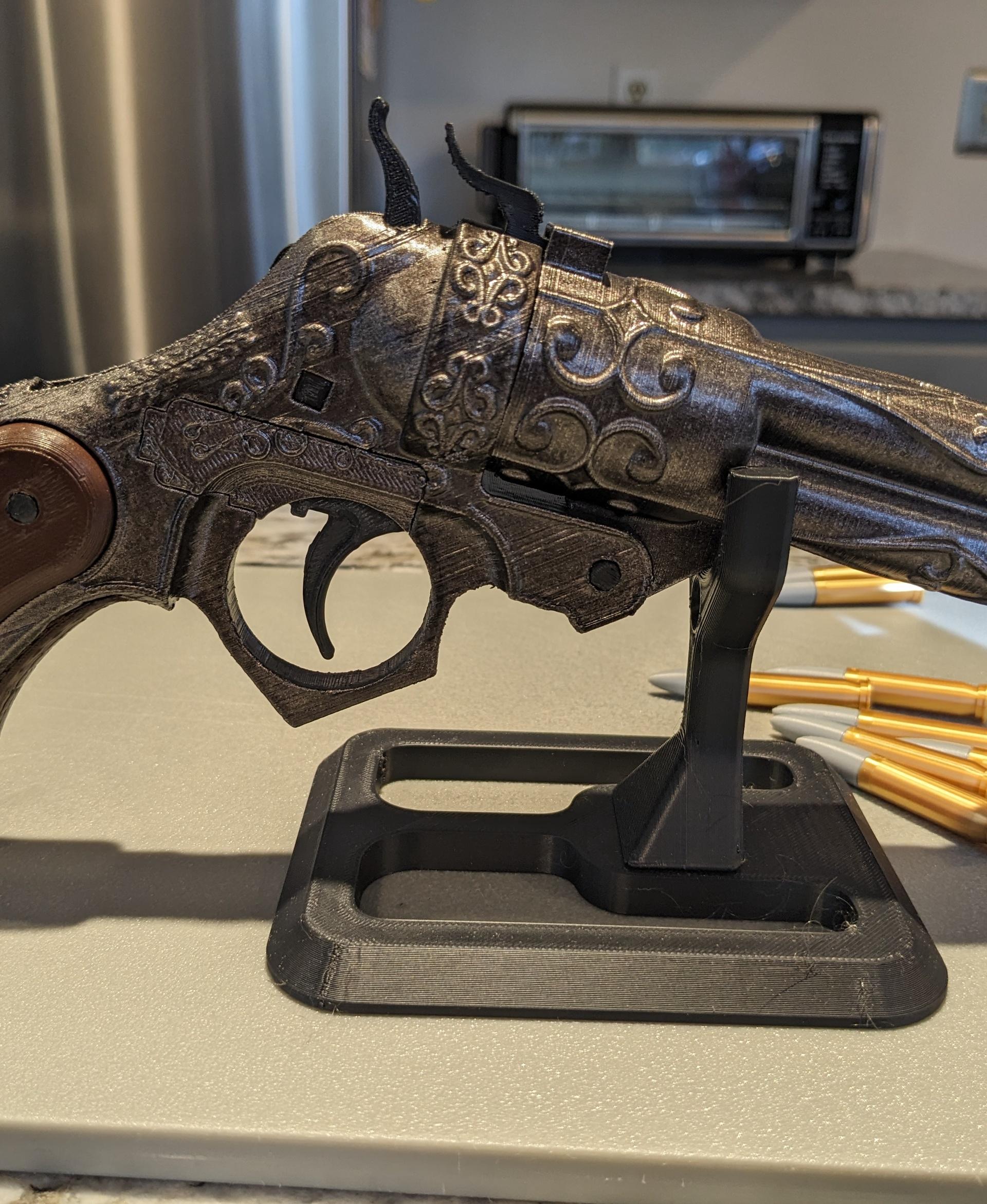 Victorian Gun - Four barrel version - it's a gorgeous model. i didn't do any sanding because it's too intricate and i wanted the rough cast iron look.  - 3d model