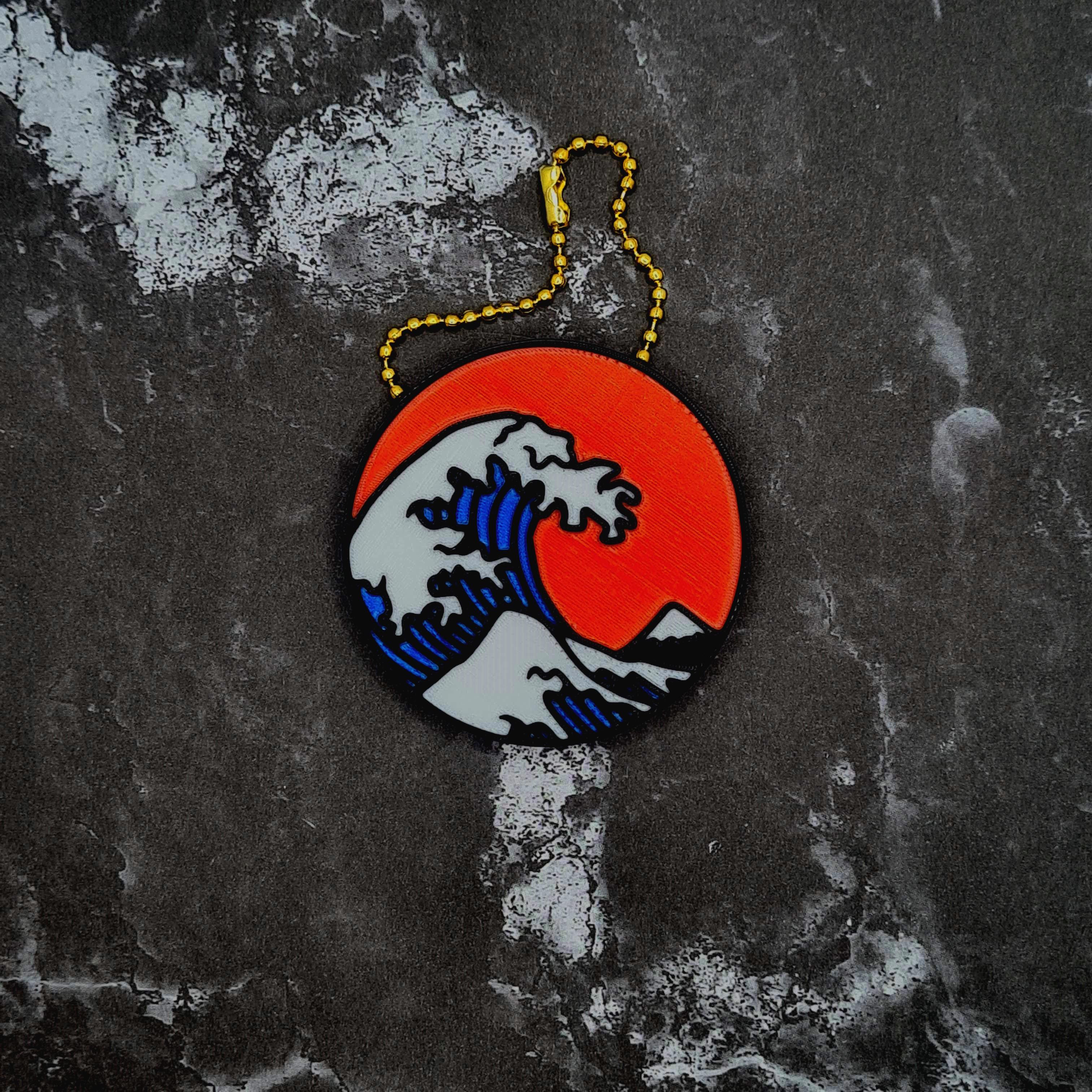 Great Wave Keychain 3d model