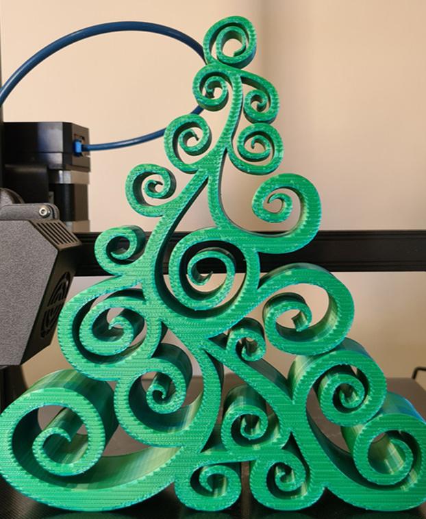 Swirly Holiday Tree 3d model