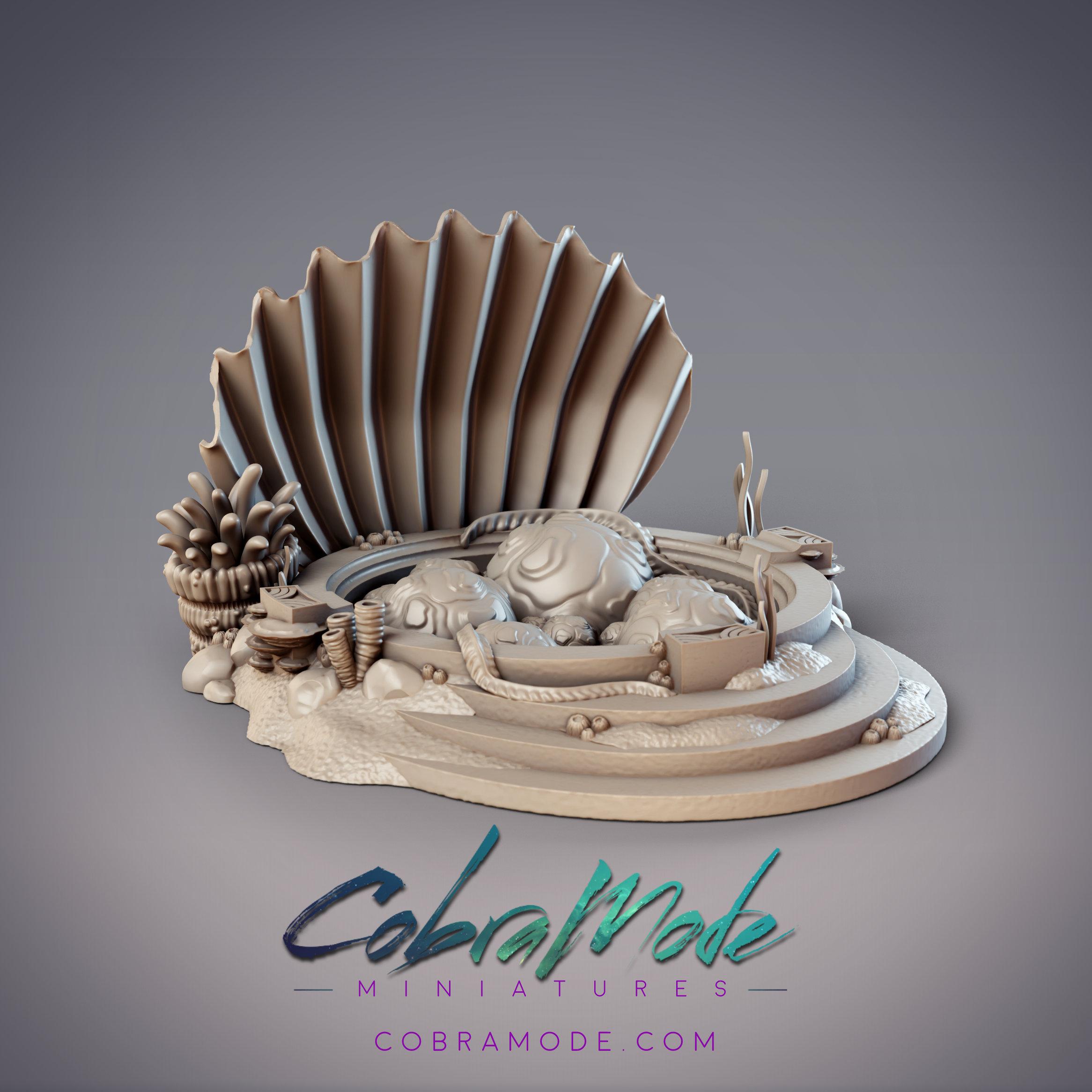 Giant Pearls and Shell Scatter Terrain 3d model