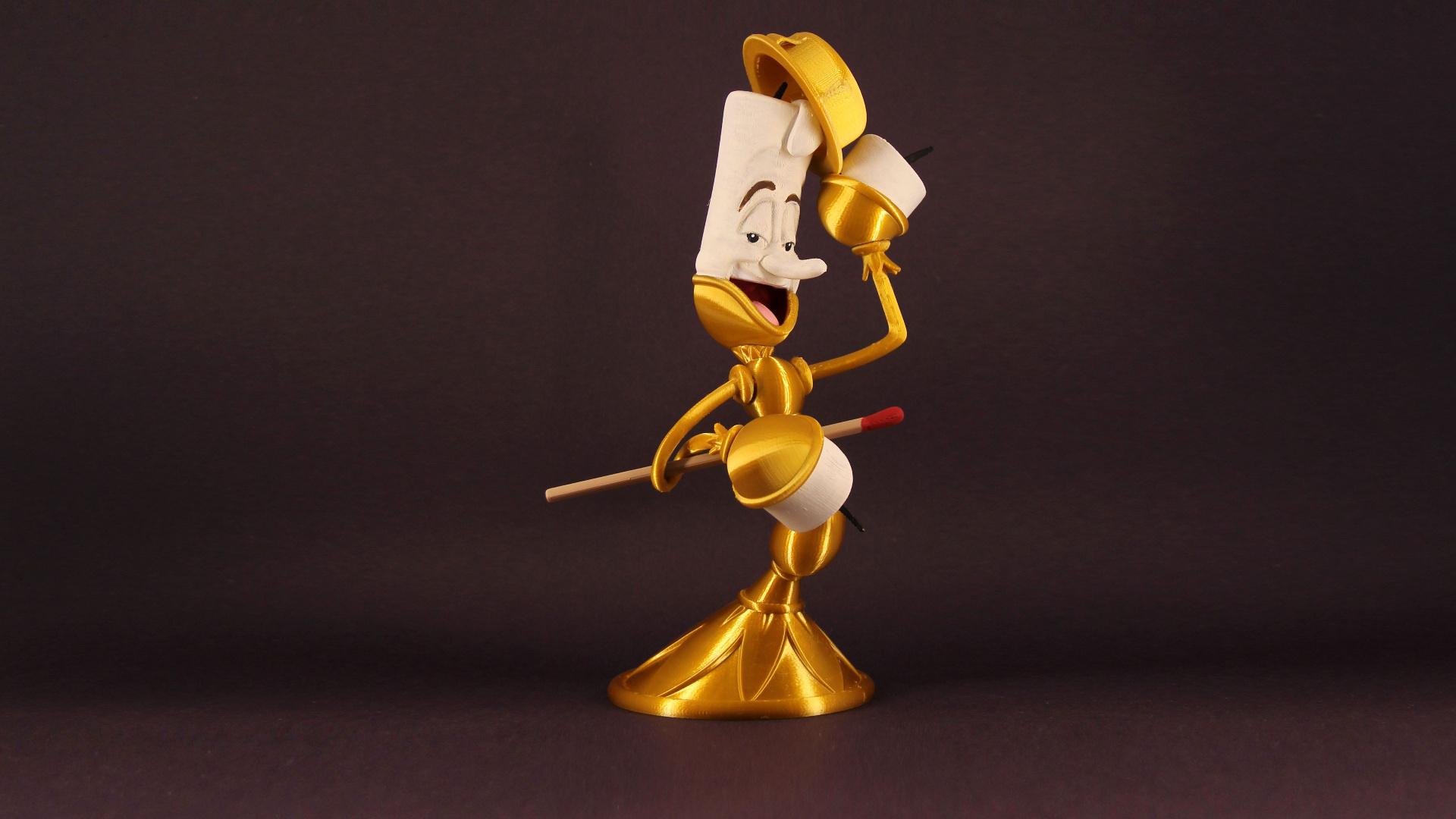 Lumiere - Printed with Polymaker silk gold, and polyterra gradient wood and hand painted - 3d model