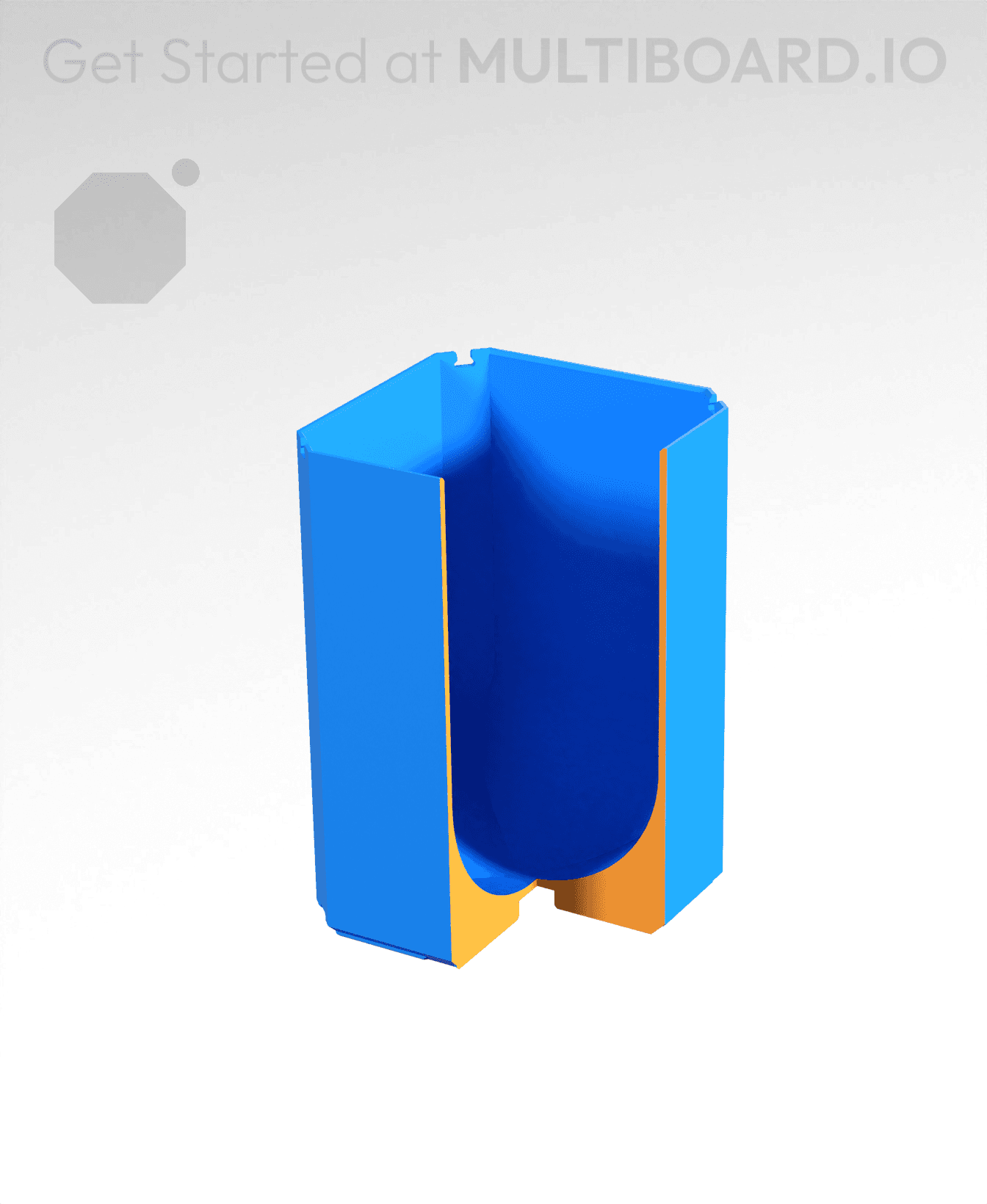 1x1x1.5 - Full Curved Bin - Multibin Insert 3d model