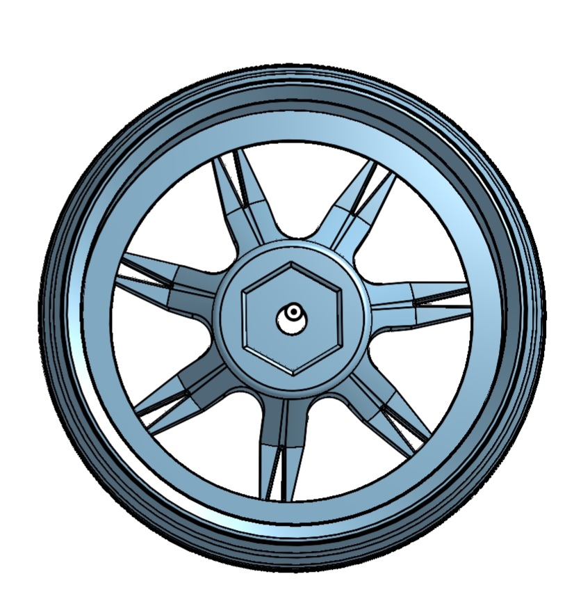 rc 7-14 spoke drift wheel 1/10 3d model