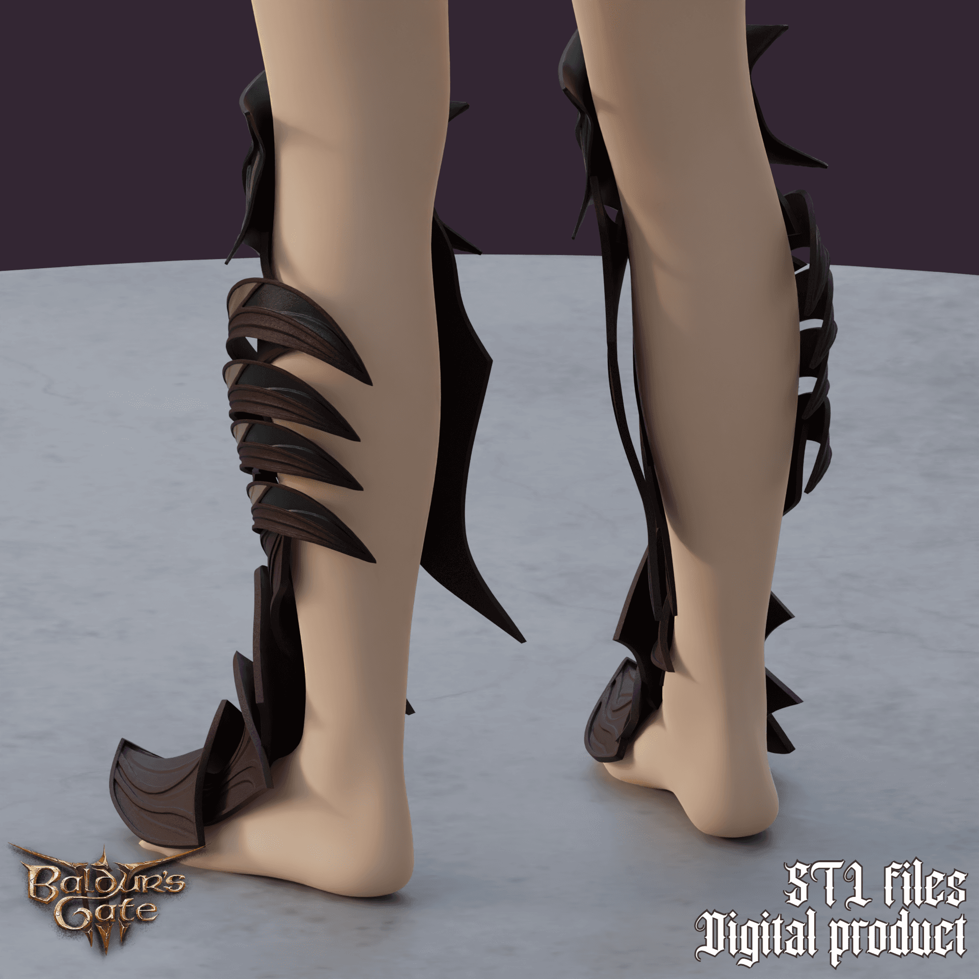 Fantasy Minthara Spidersilk Boots Plates Baldrurs Gate 3 STL 3d model