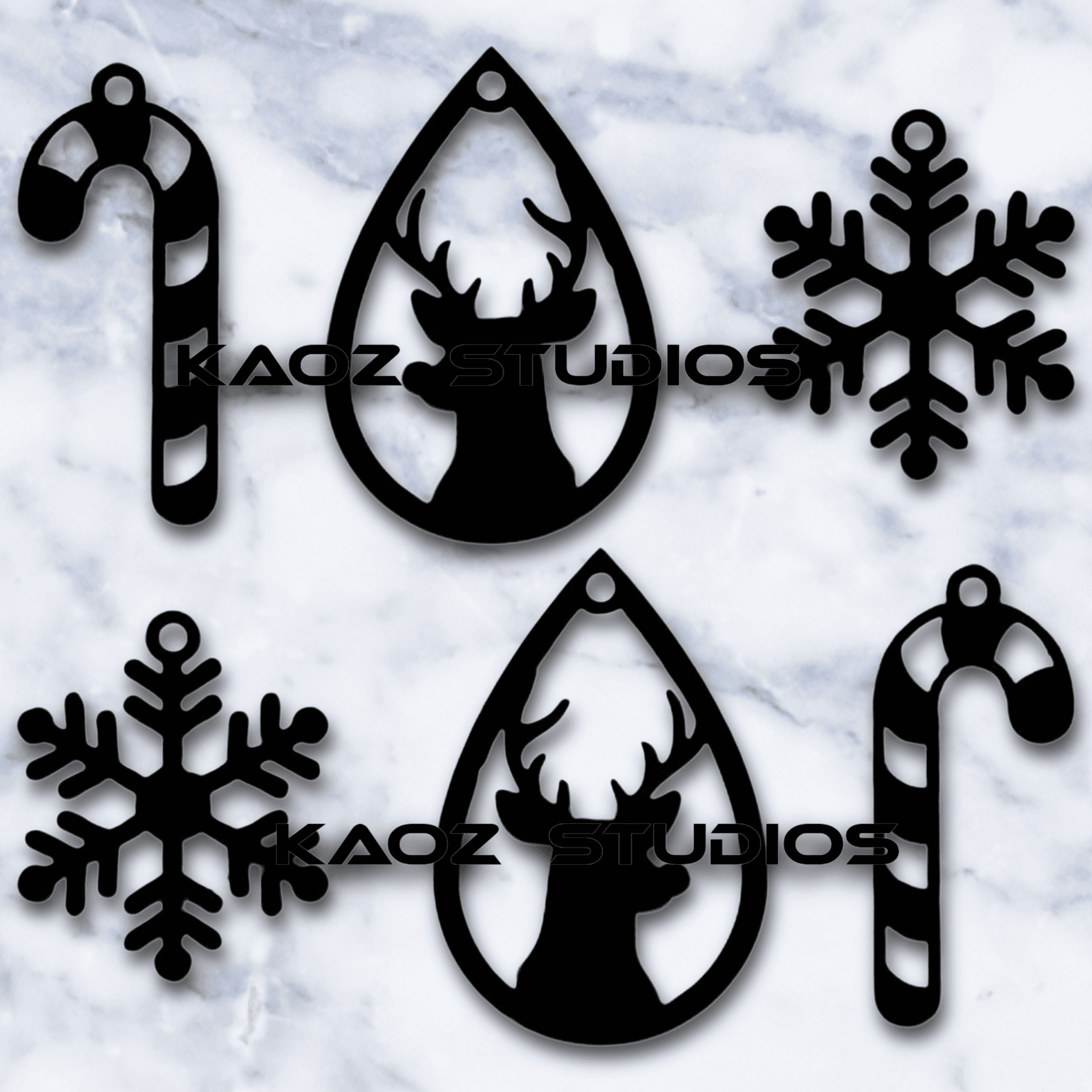 HUGE PACK of 12 Christmas Wall Art Christmas Jewelry and Holiday Decor 3d model