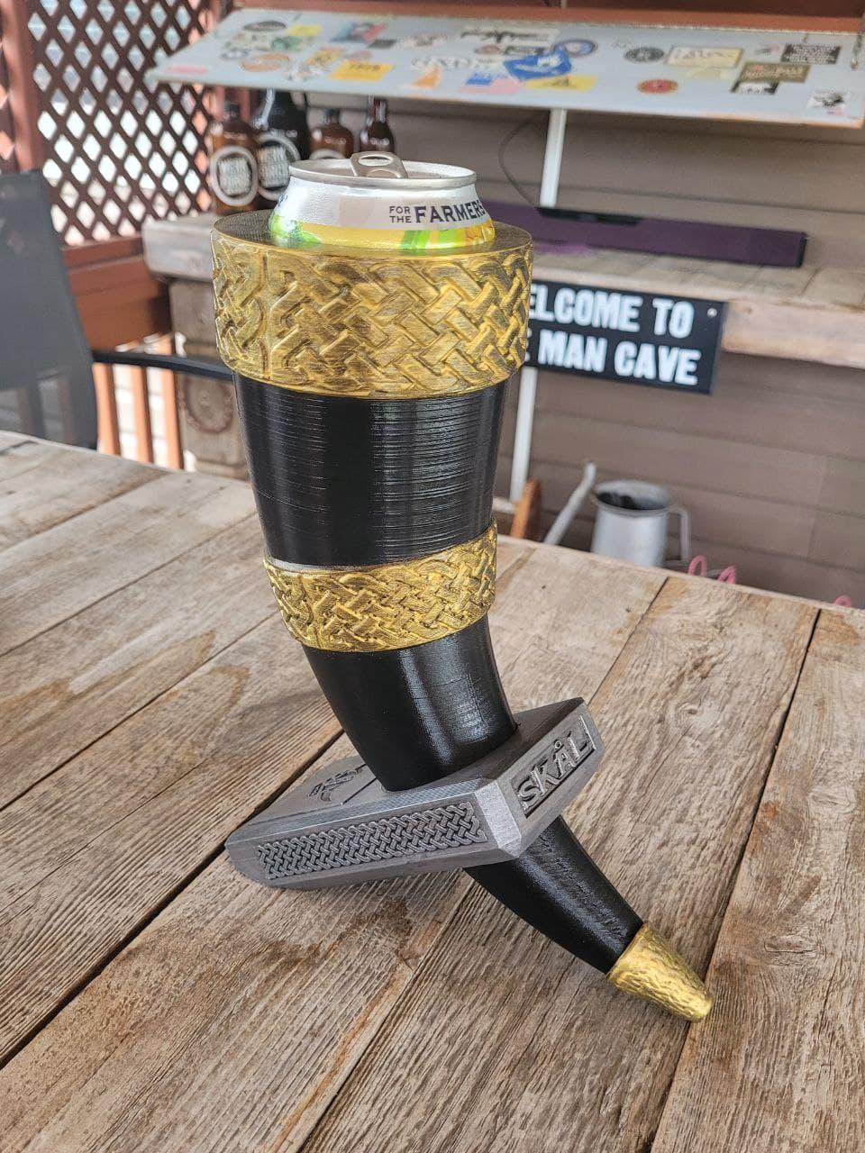Viking Horn Beer Can Holder 3d model