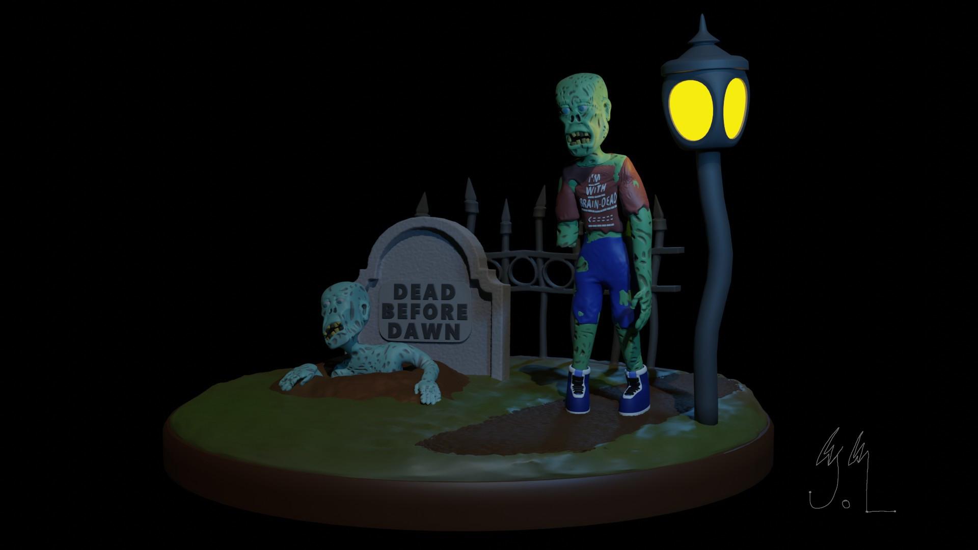A Walk in the Graveyard Diorama 3d model