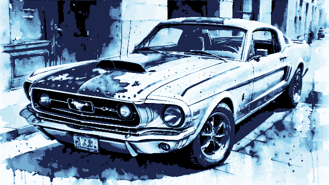 Artful Creation - Beauty Shot of a Classic Ford Mustang - Car Collection Model 3d model