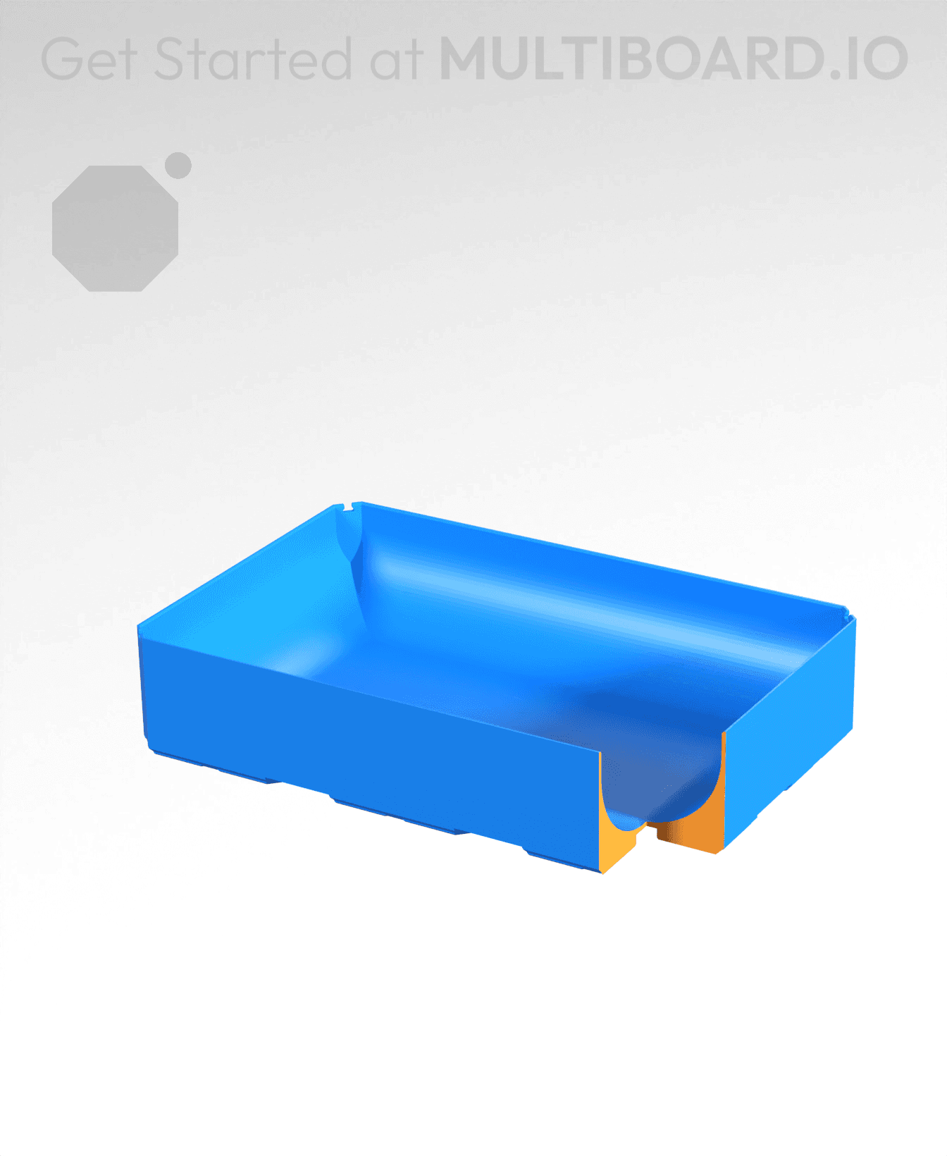 3x2x0.75 - Full Curved Bin - Multibin Insert 3d model