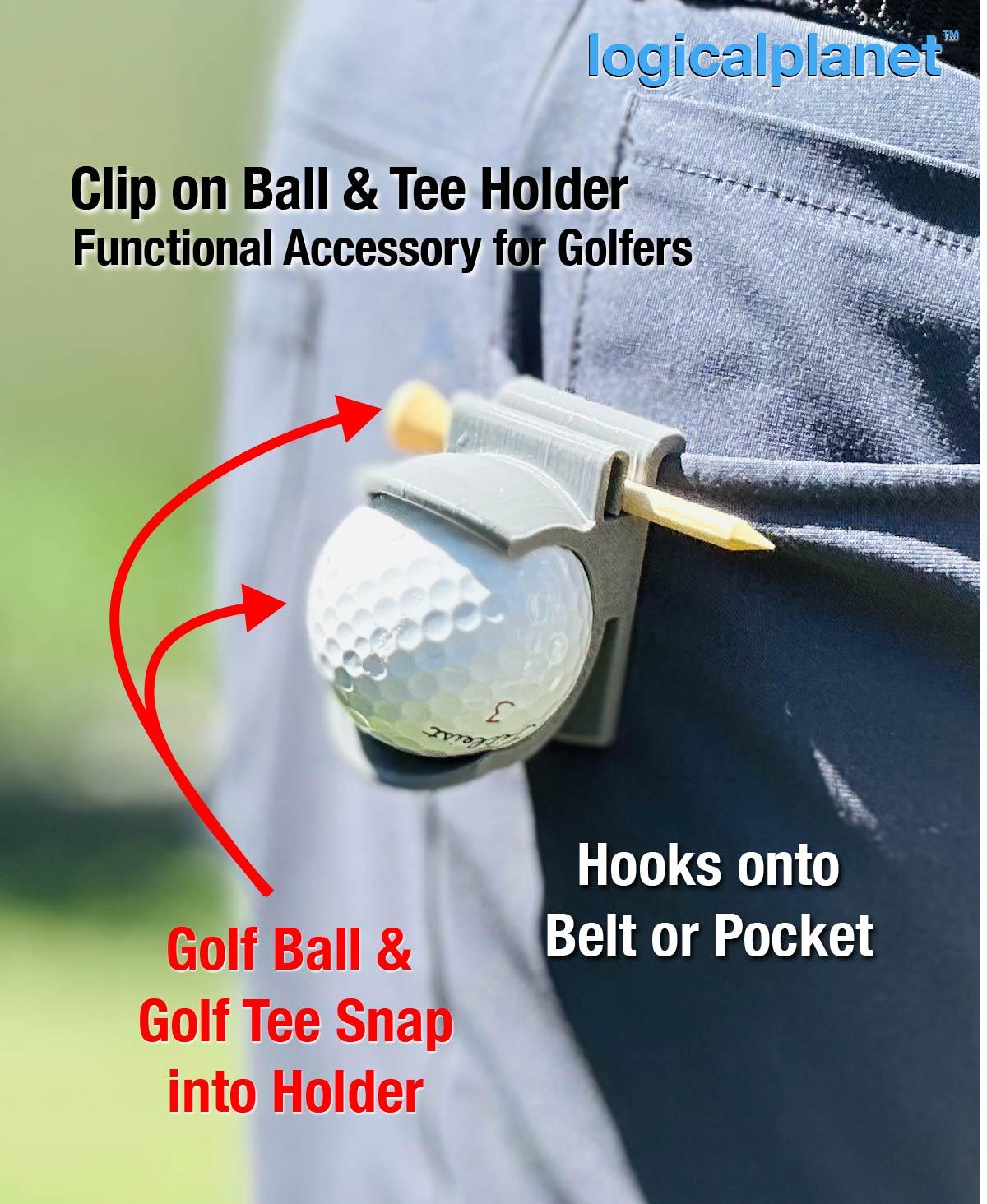 Clip-on Ball and Tee Holder for Golfers 3d model