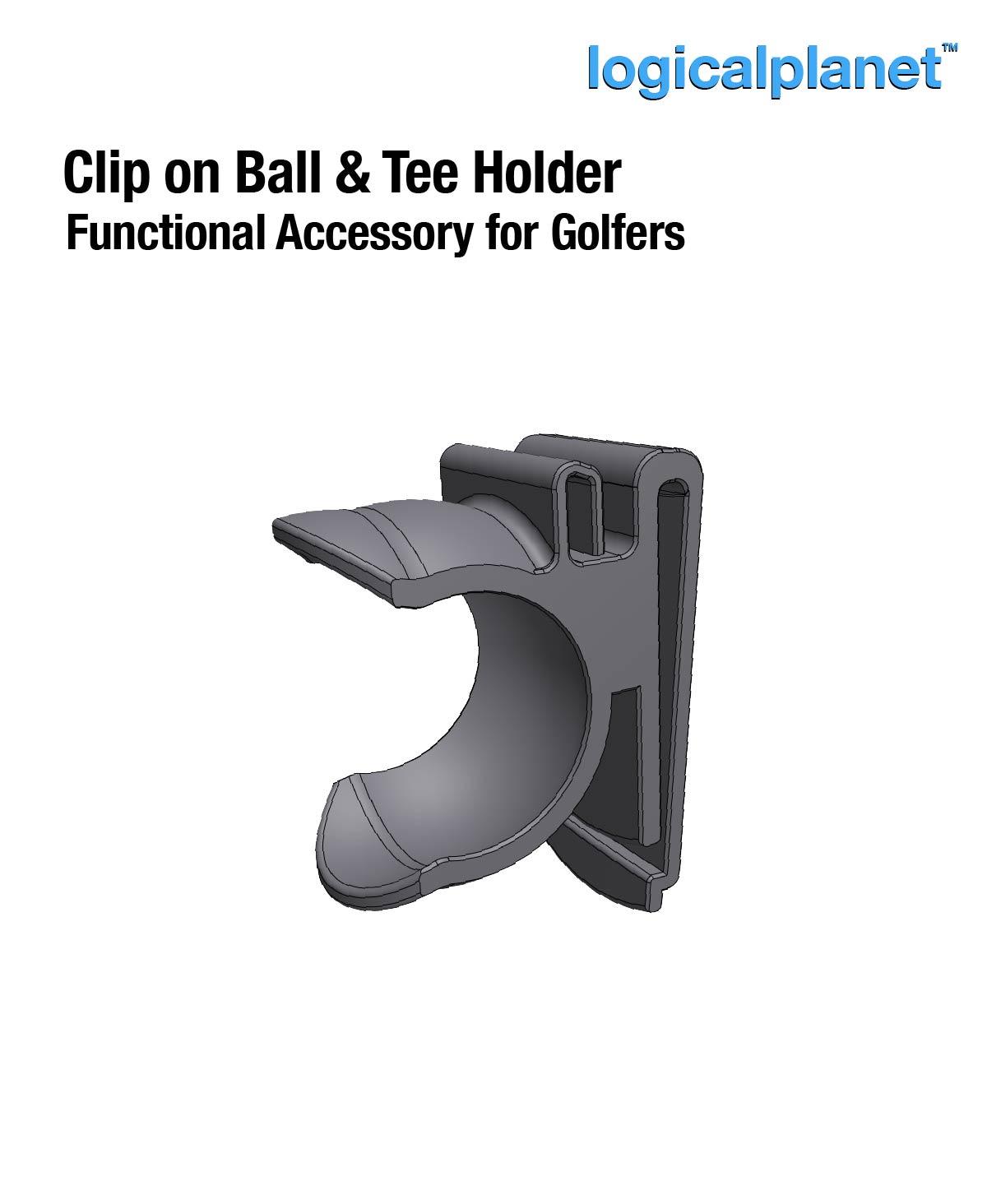 Clip-on Ball and Tee Holder for Golfers 3d model