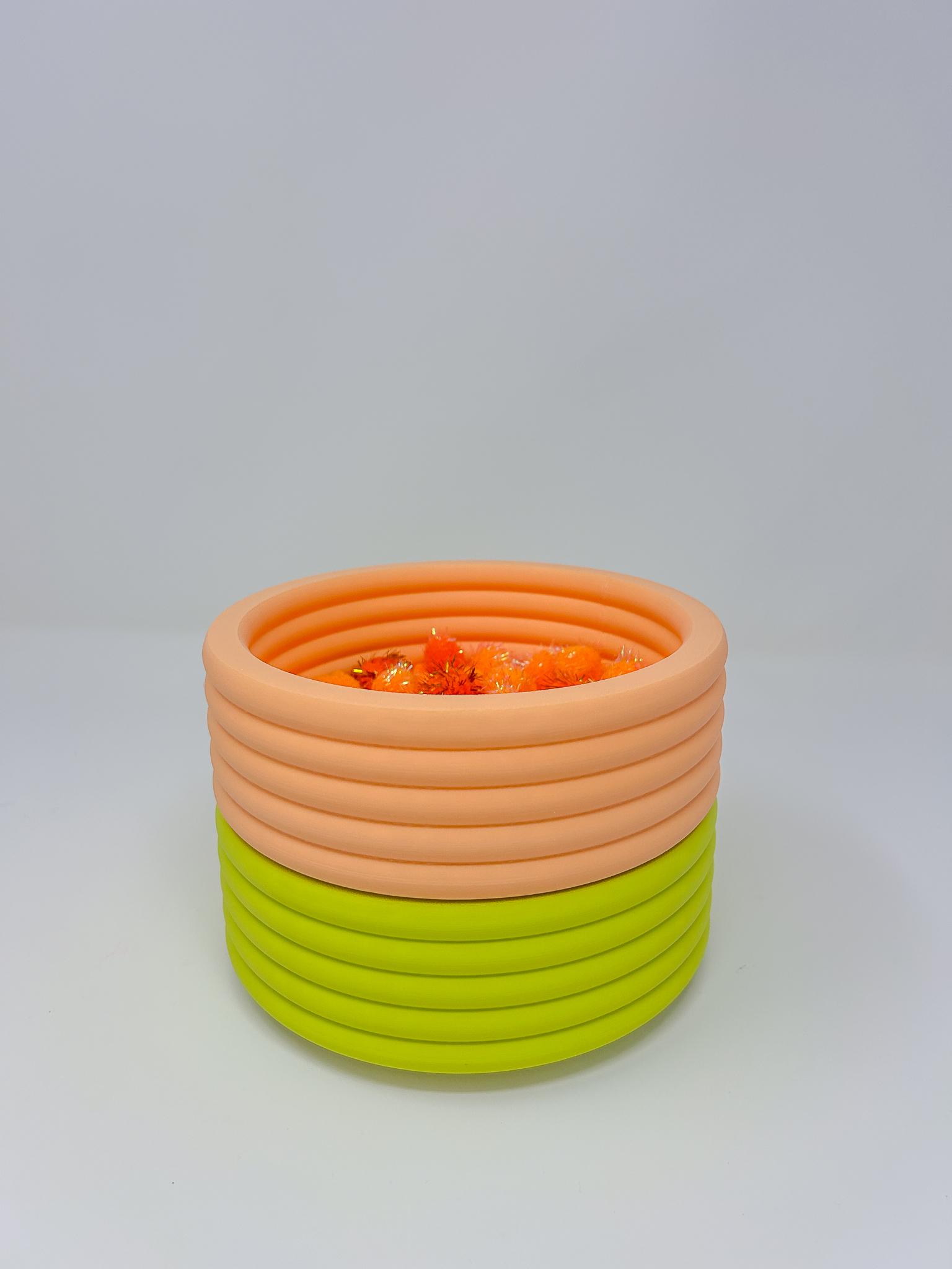 Grooved Retro Tile Tubs - Stackable Tray 3d model