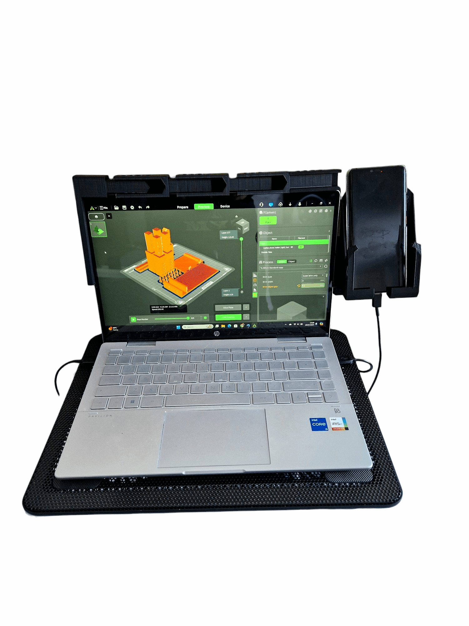 Laptop phone holder.stl 3d model