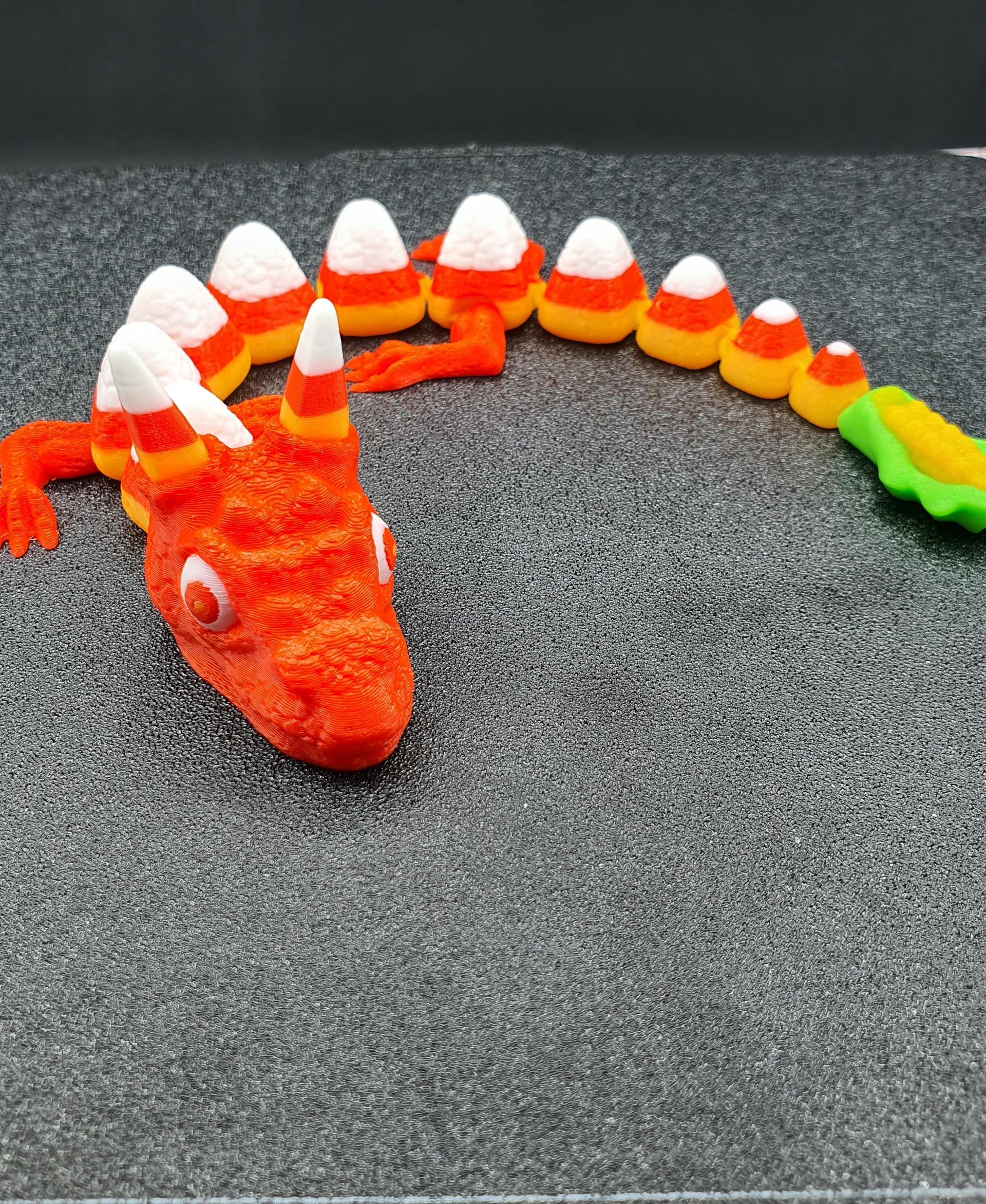 Print in Place ARTICULATING CANDY CORN DRAGON FLEXI  3d model