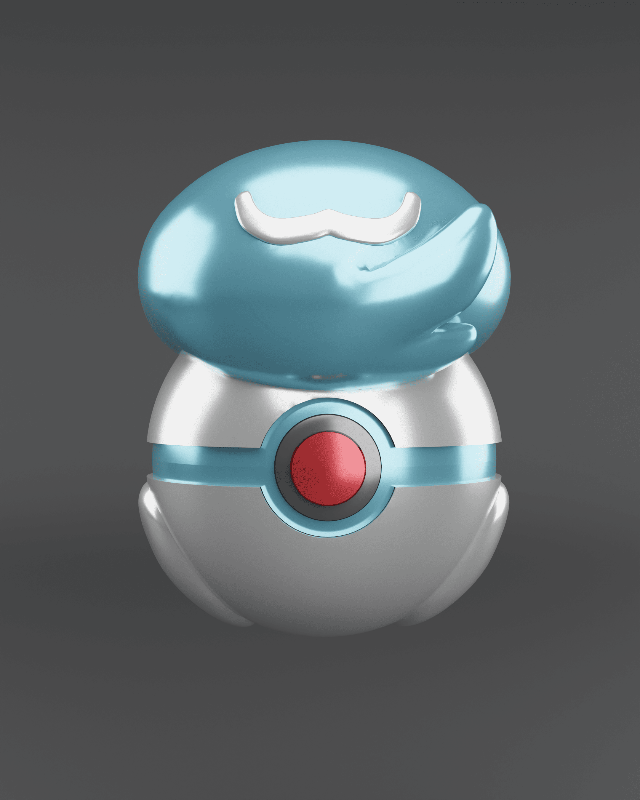 QuaxBall Quaxly Themed Pokeball - Fan Art 3d model