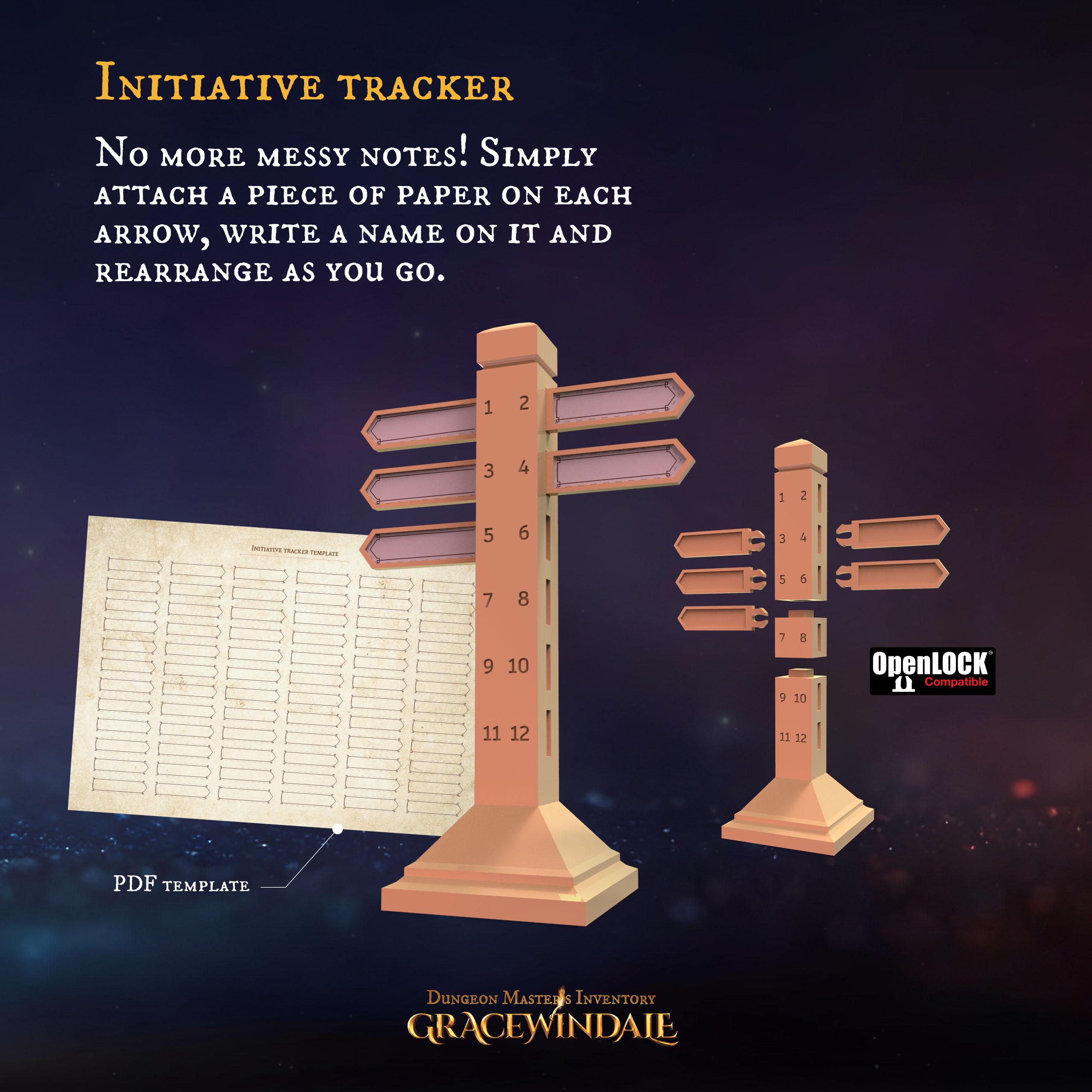 Initiative tracker post 3d model