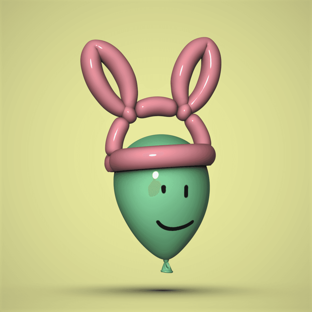 Balloon Bunny Hat 3d model