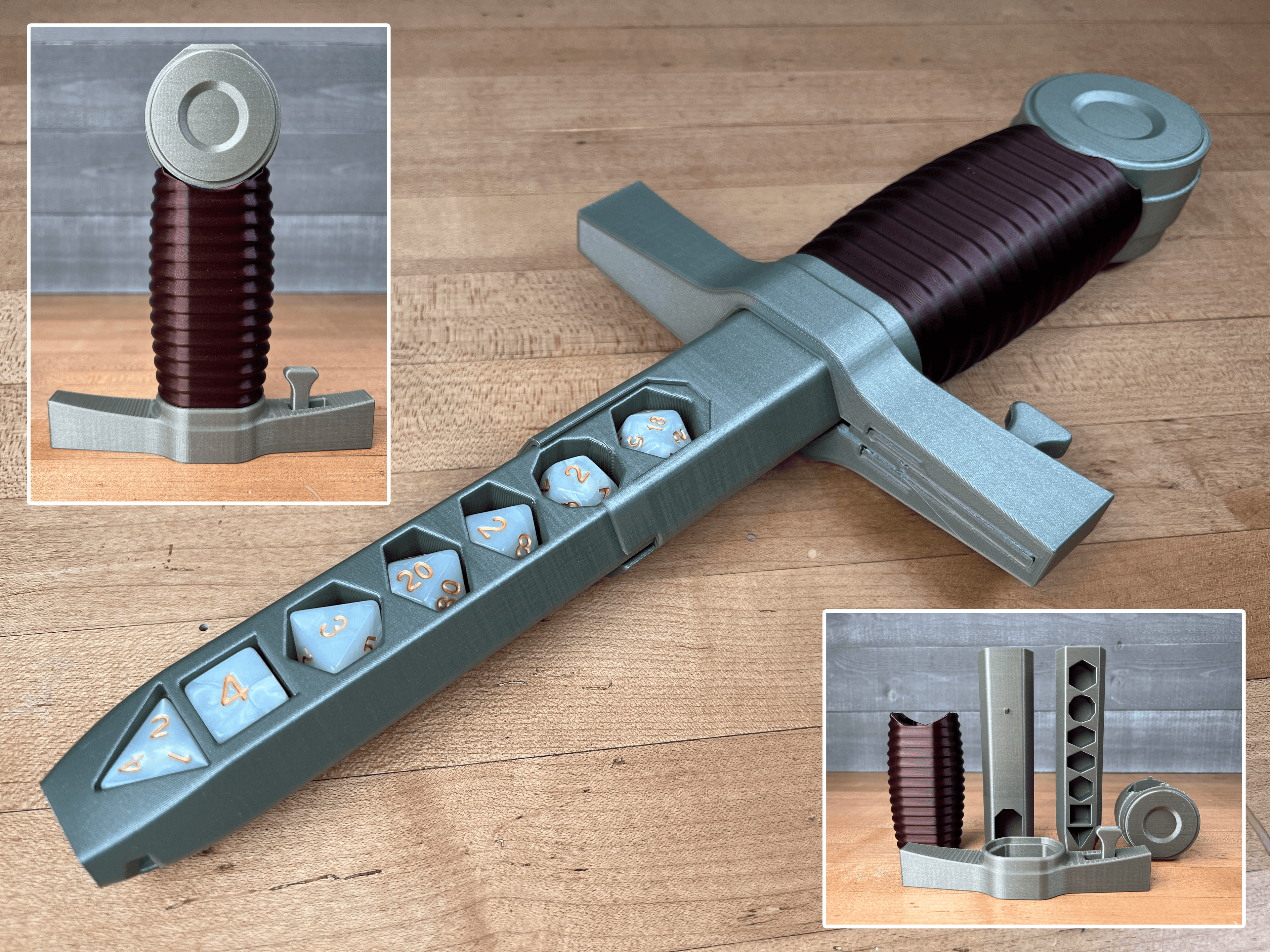 Multi-Part Collapsing Dice Dagger 3d model