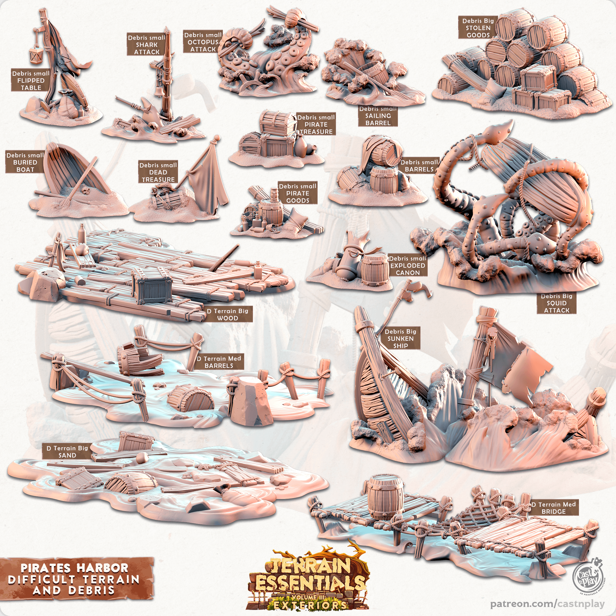 Pirate's Harbor Set (Pre-Supported) 3d model