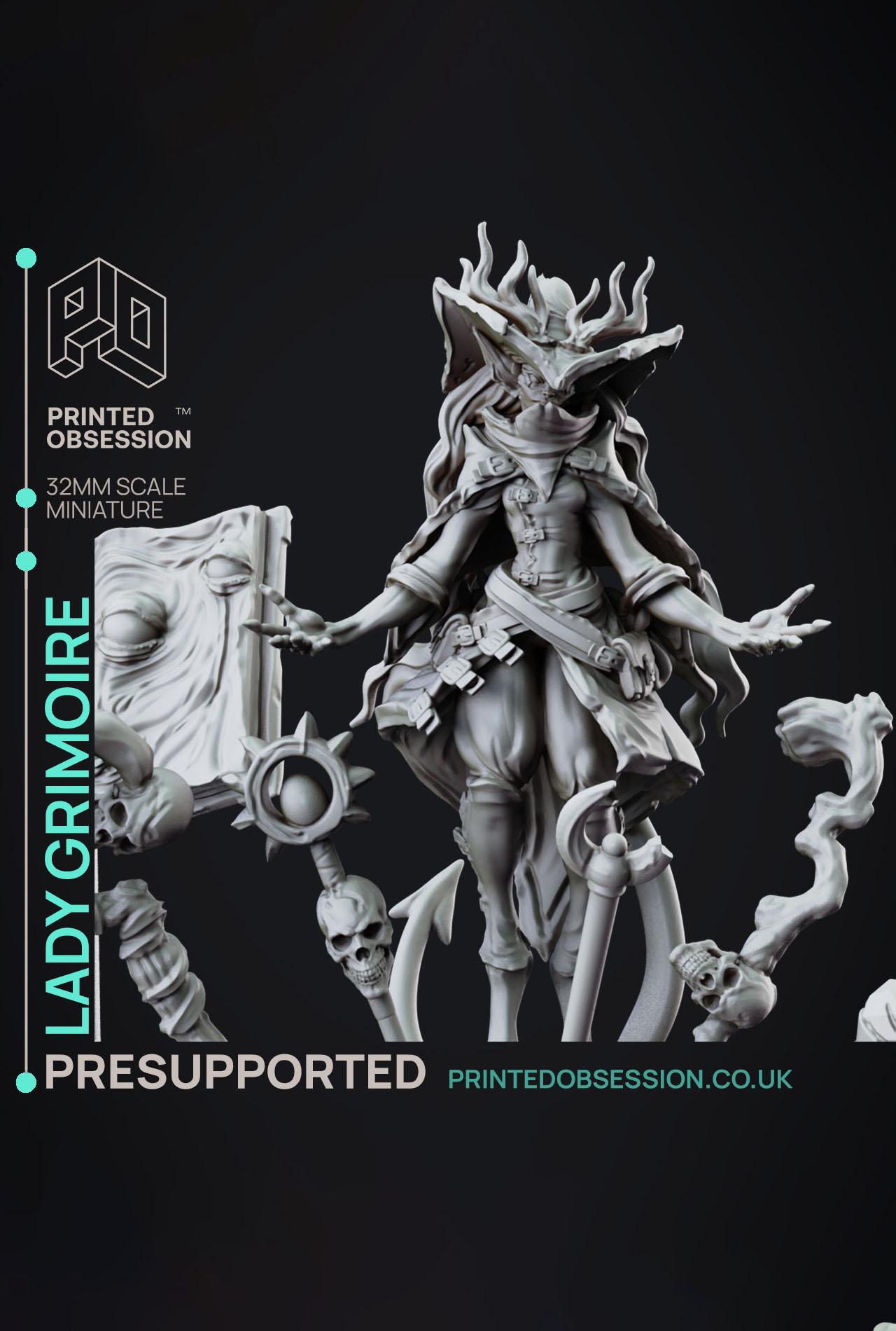 Lady Grimoire - Foundlings - PRESUPPORTED - Illustrated and Stats - 32mm scale			 3d model