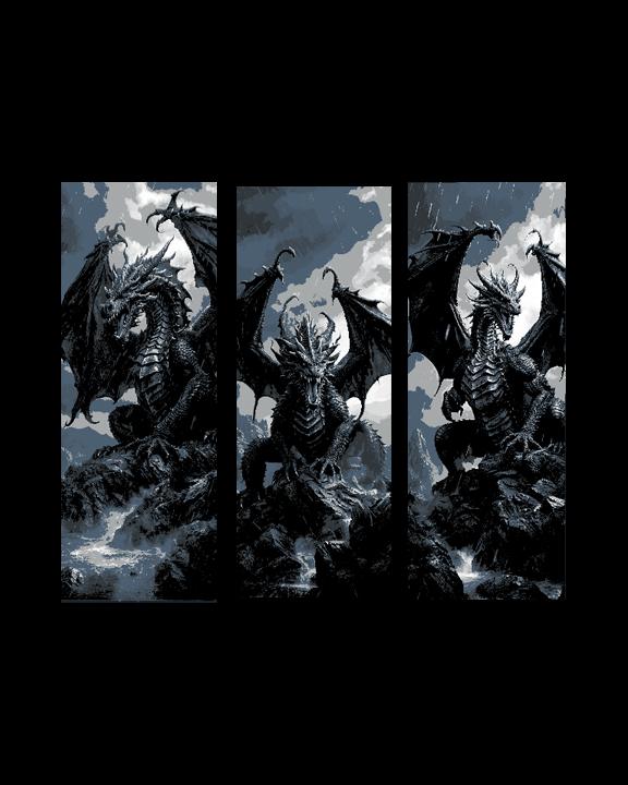 The Mighty Black Dragon - Set of 3 Bookmarks  3d model