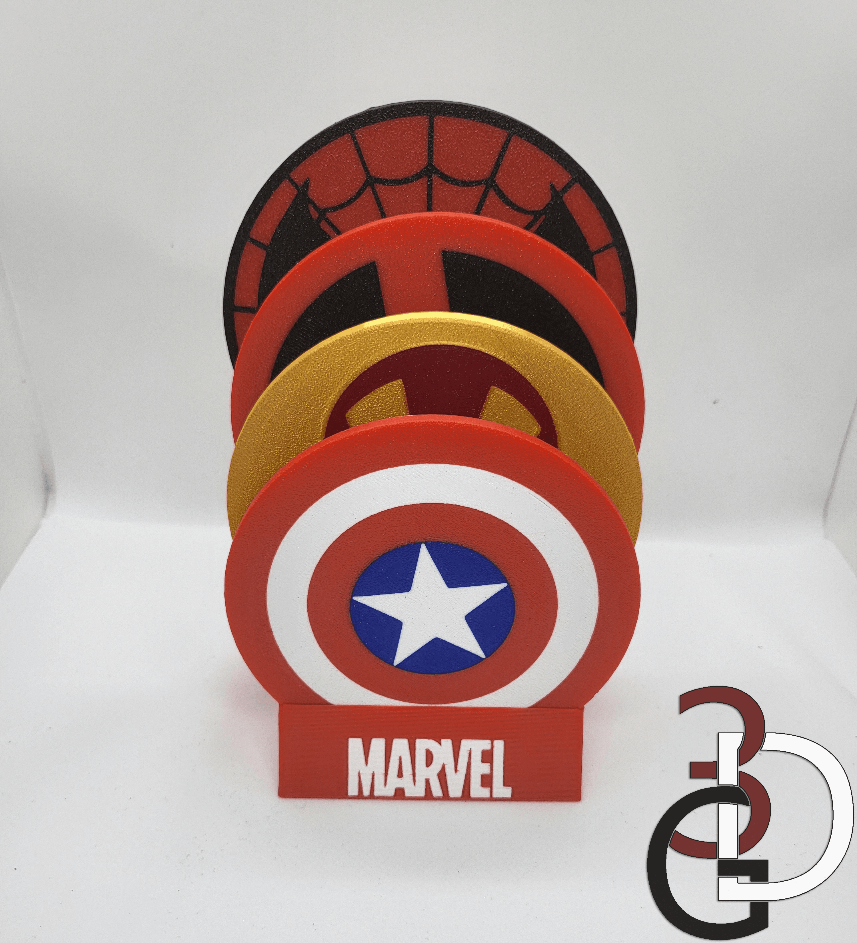 Marvel themed coaster holder 3d model
