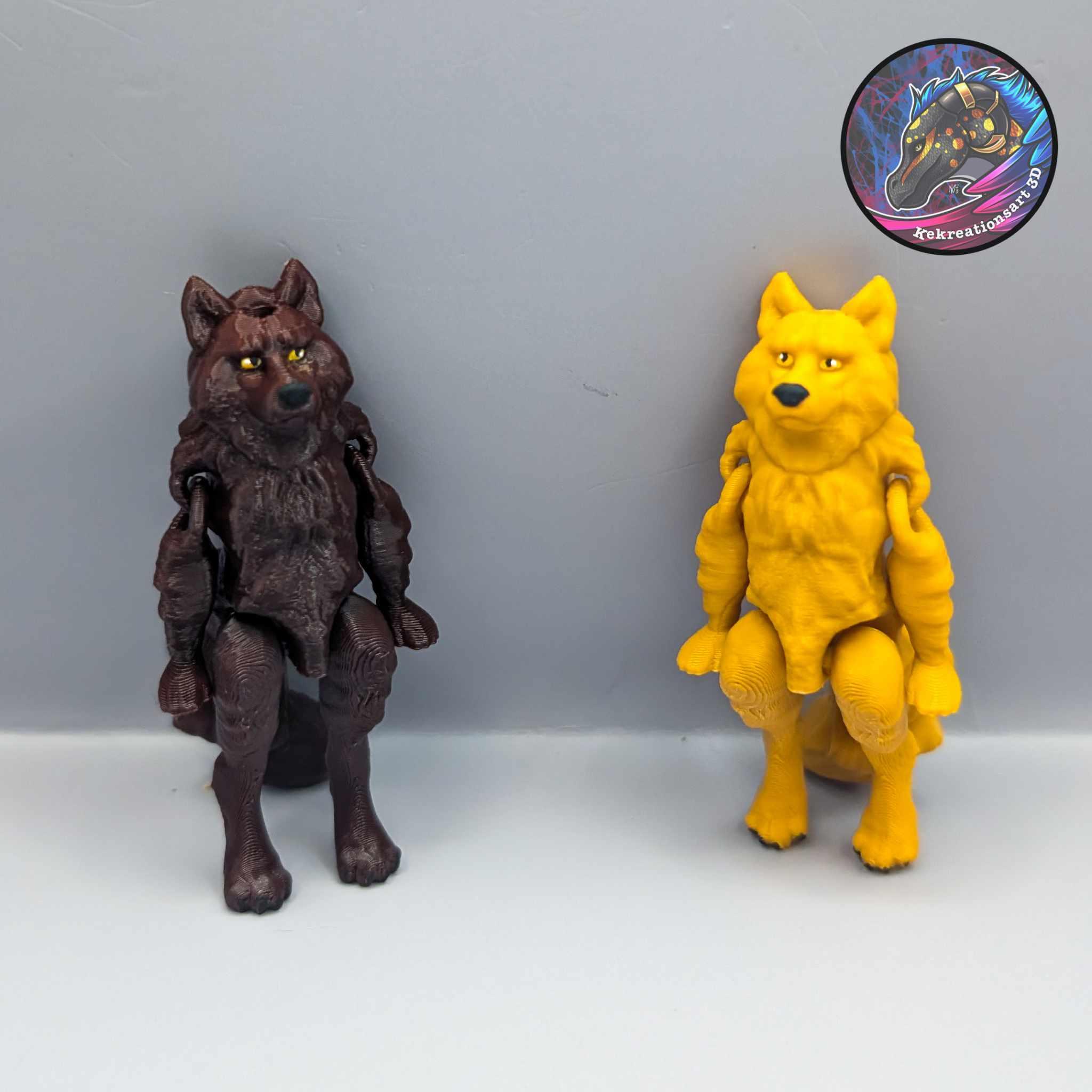 Flexi Mini and Tiny Werewolf Keychain 3d model