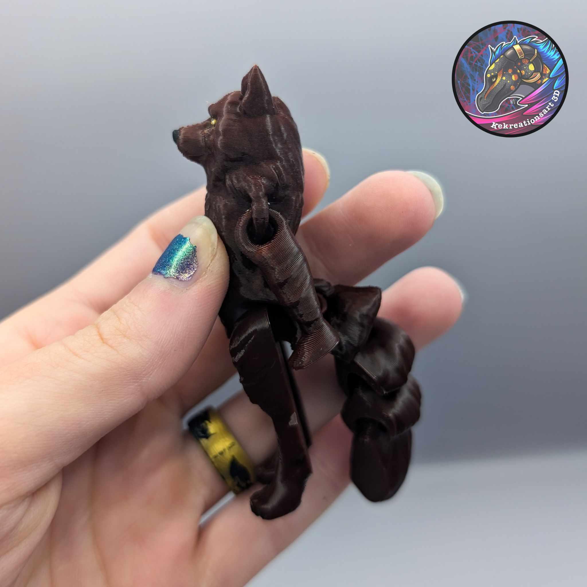 Flexi Mini and Tiny Werewolf Keychain 3d model