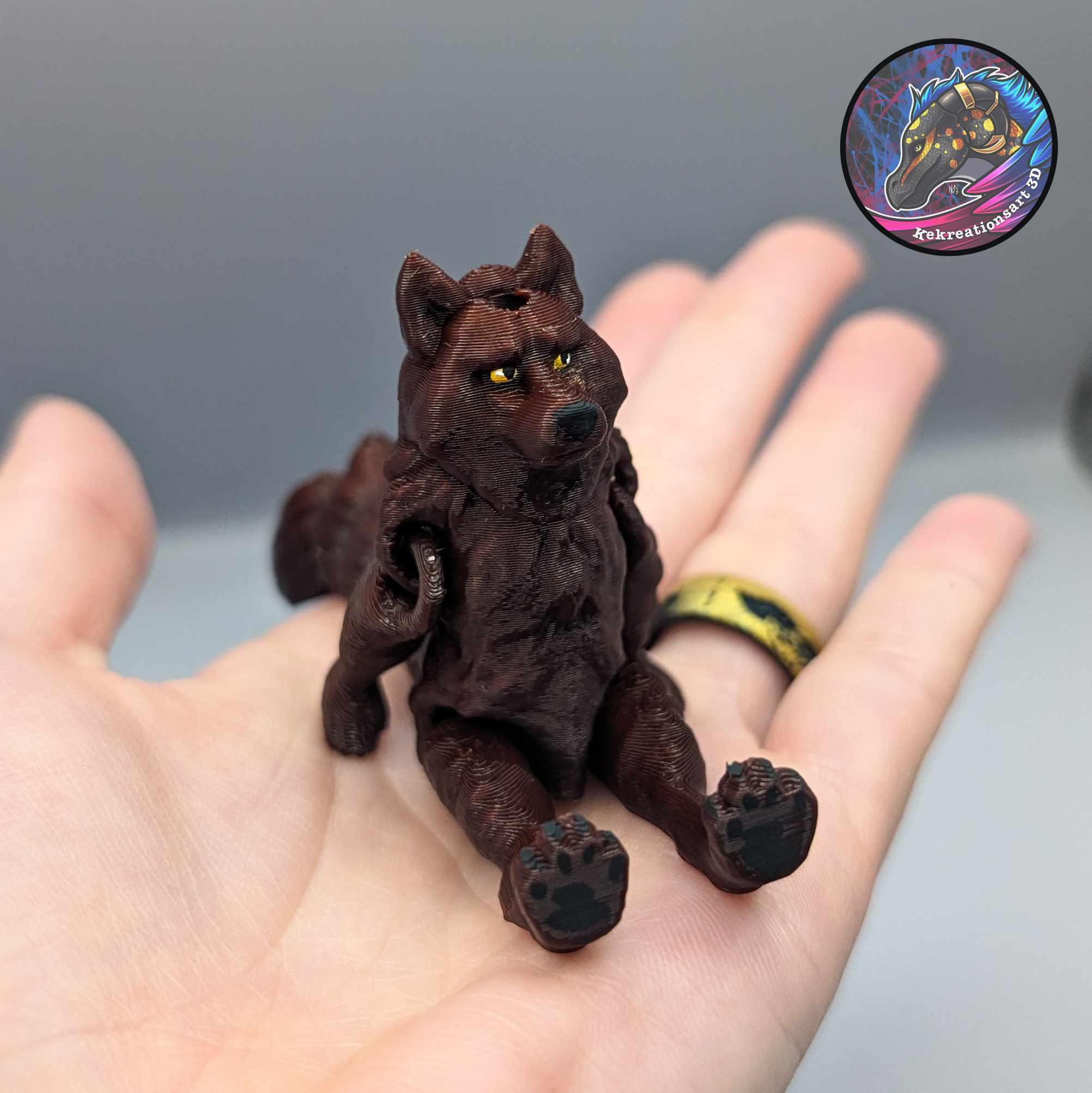 Flexi Mini and Tiny Werewolf Keychain 3d model