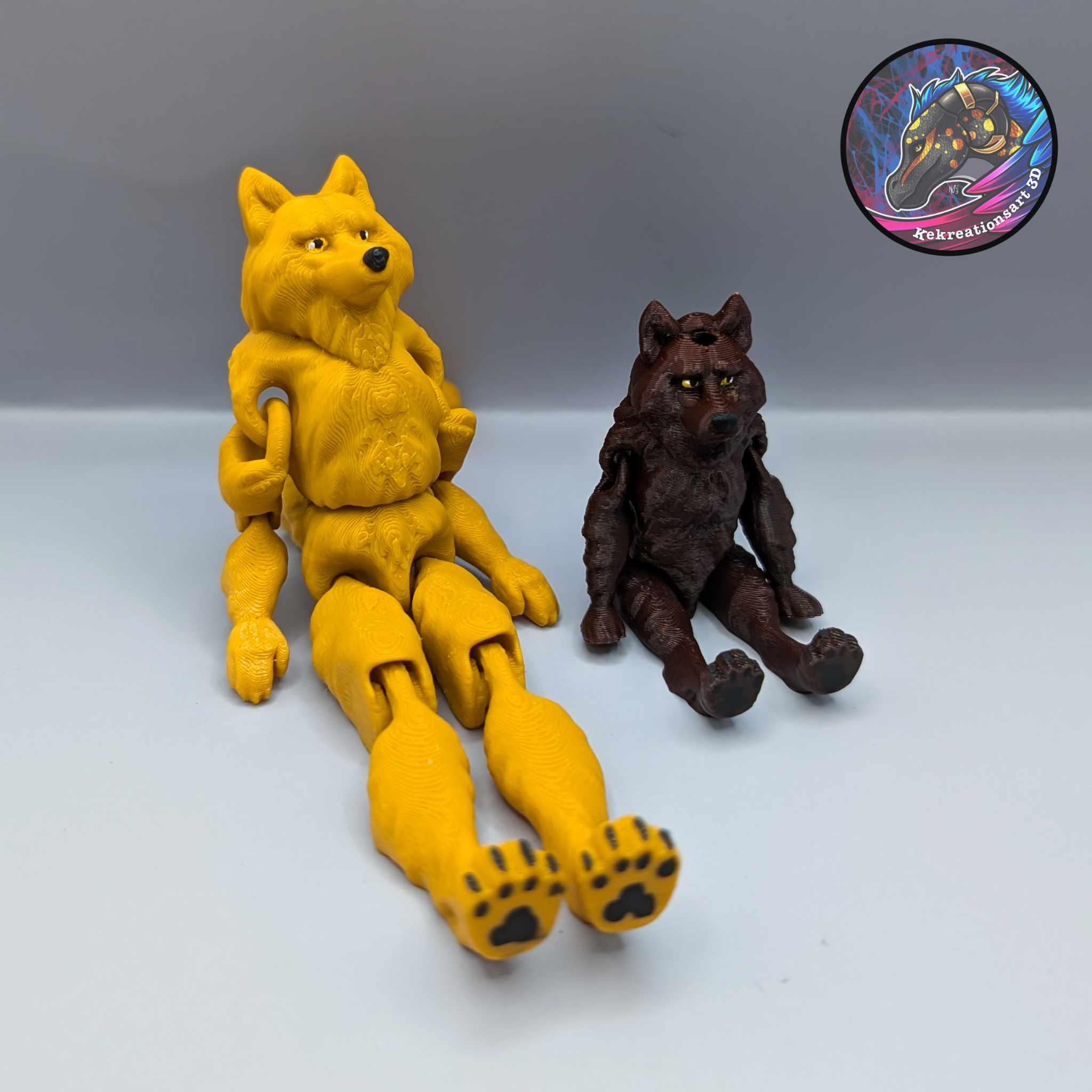 Flexi Mini and Tiny Werewolf Keychain 3d model