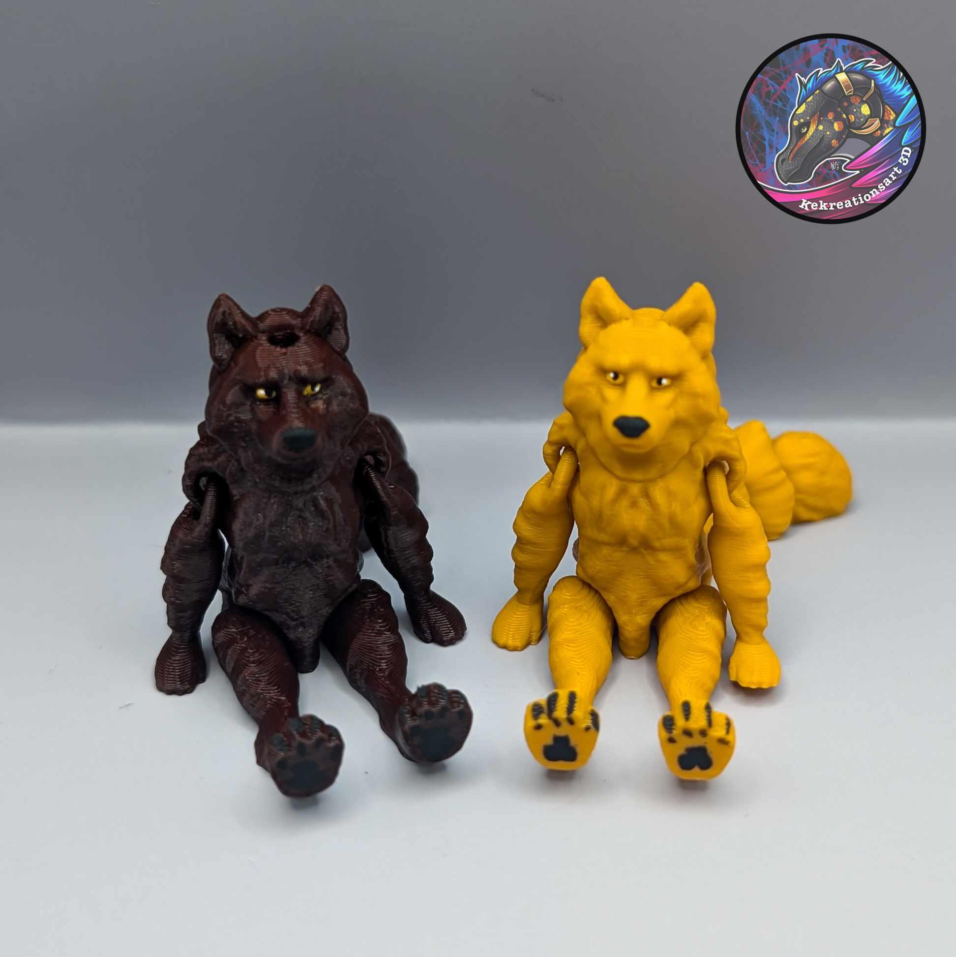 Flexi Mini and Tiny Werewolf Keychain 3d model