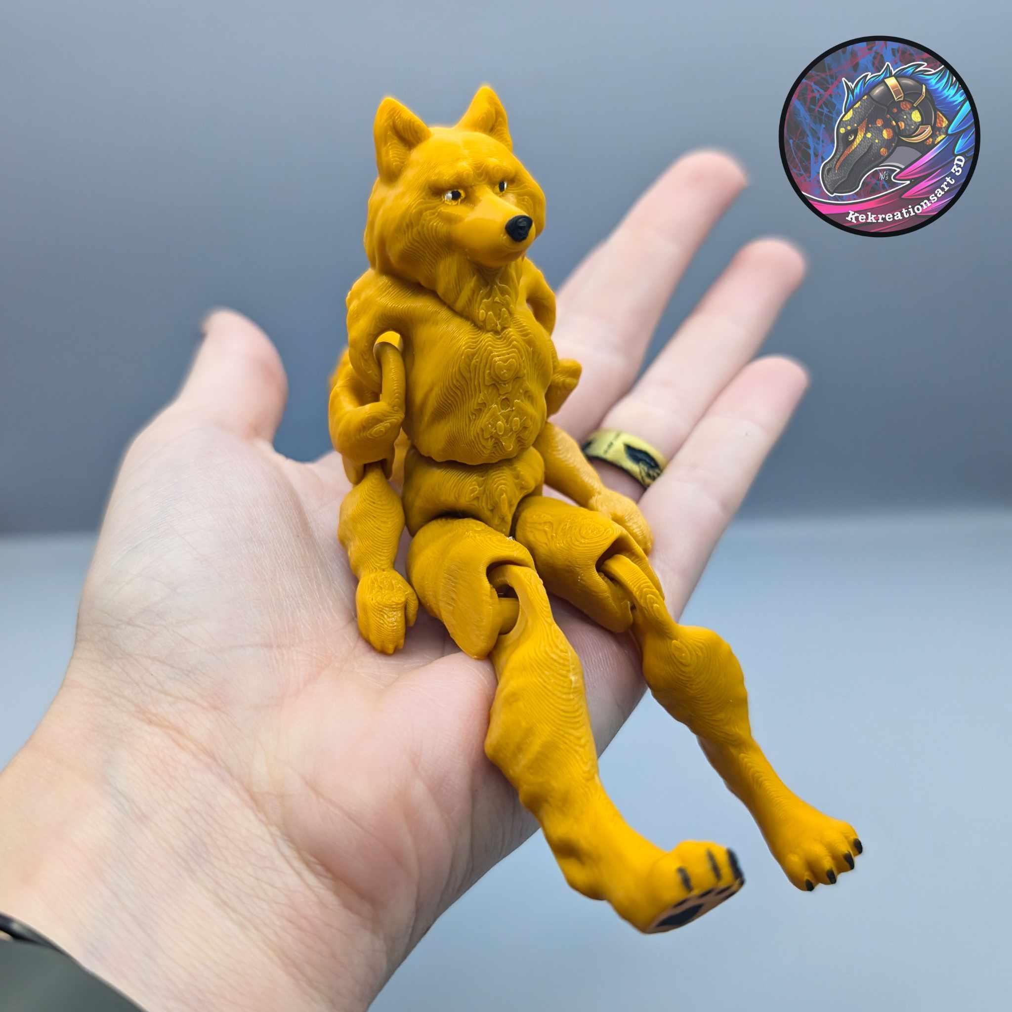 Flexi Mini and Tiny Werewolf Keychain 3d model