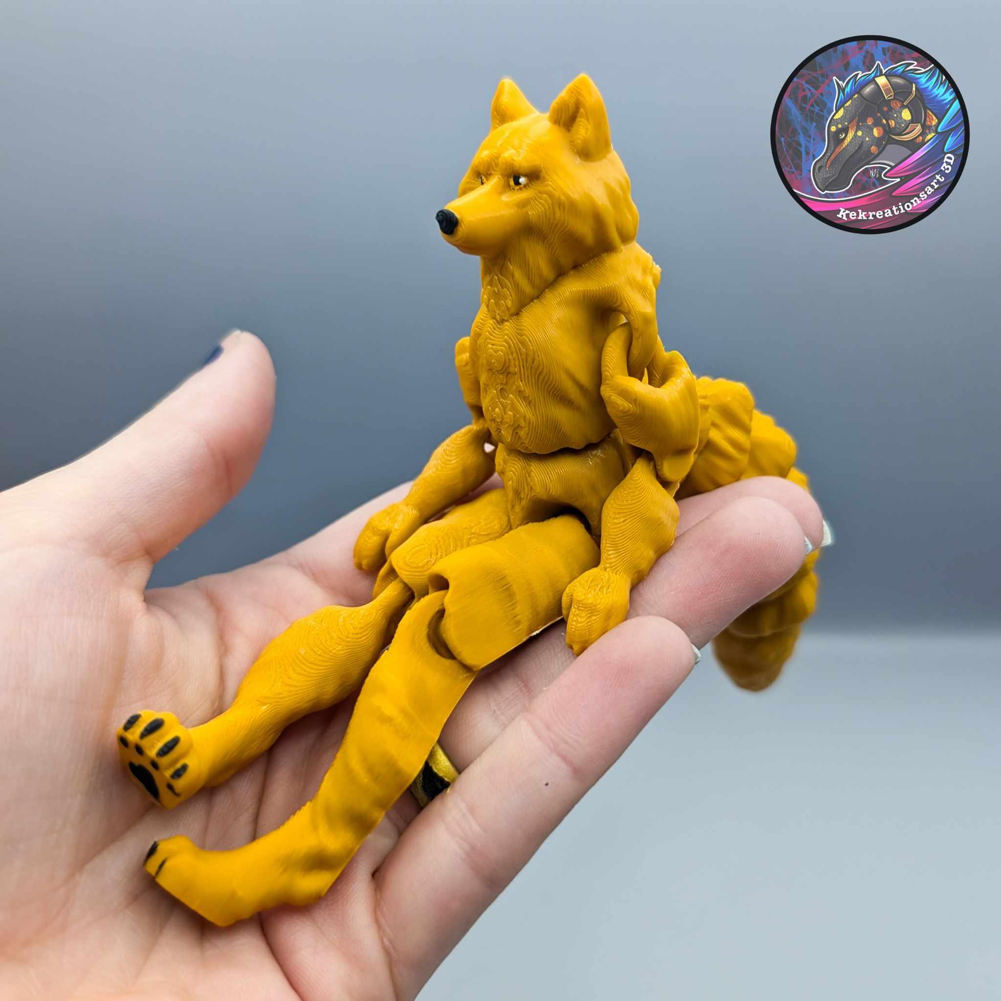 Flexi Mini and Tiny Werewolf Keychain 3d model