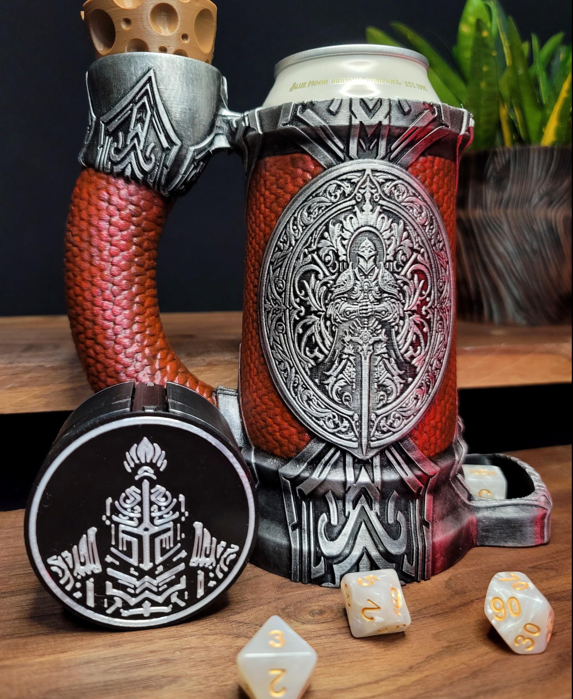 12oz  Paladin Can Cozy Dice tower 3d model