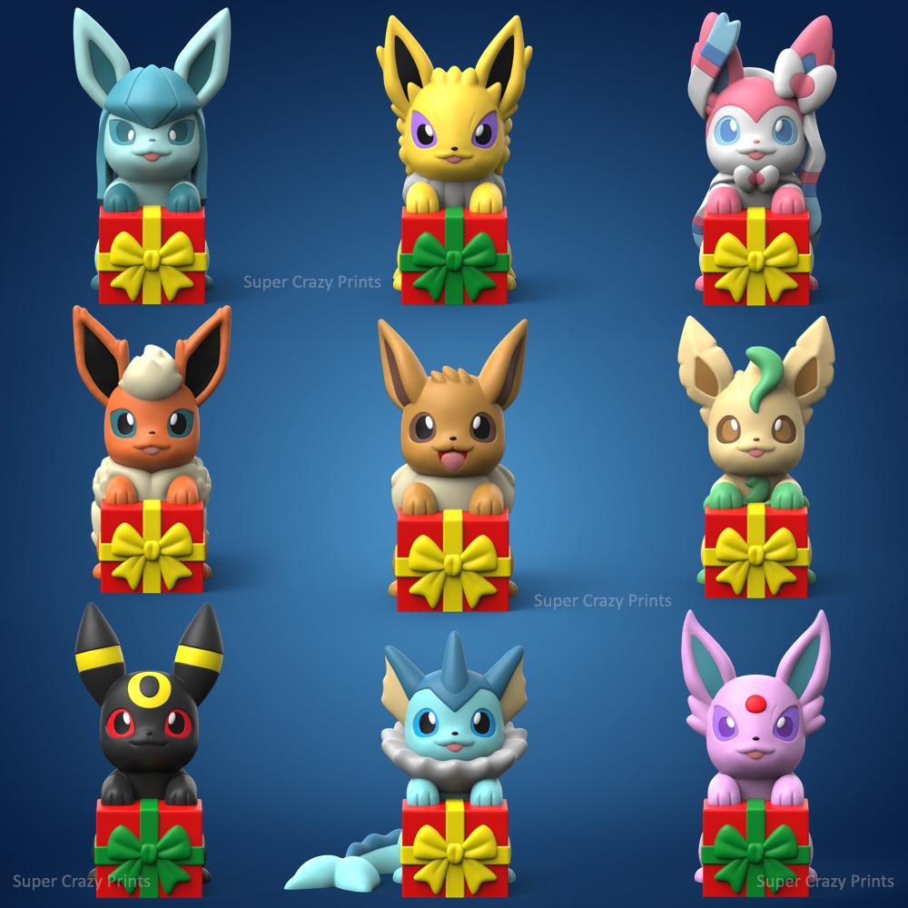 Christmas Eeveelution (Easy Print No Supports) 3d model