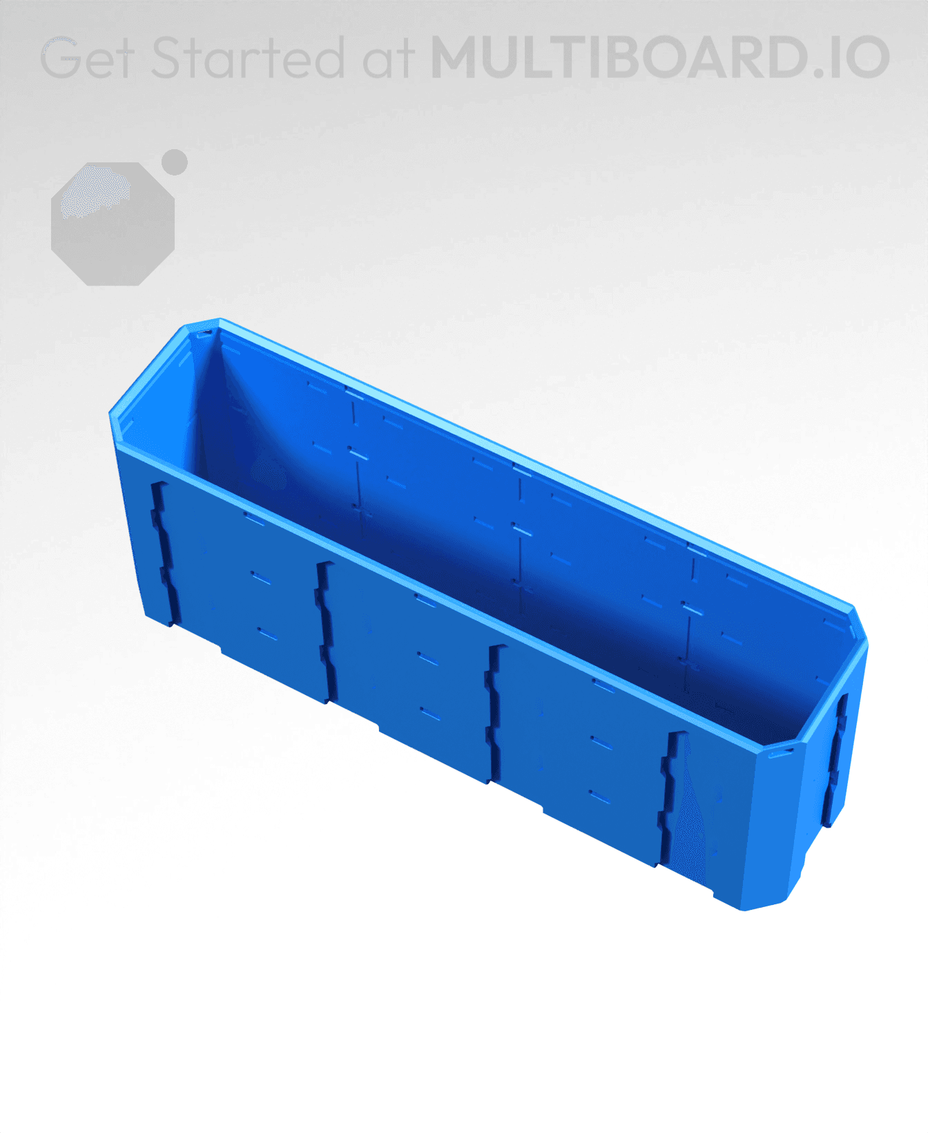 4x1x1·5 - Topped Multipoint Rail - Pop-In Bin Extension 3d model