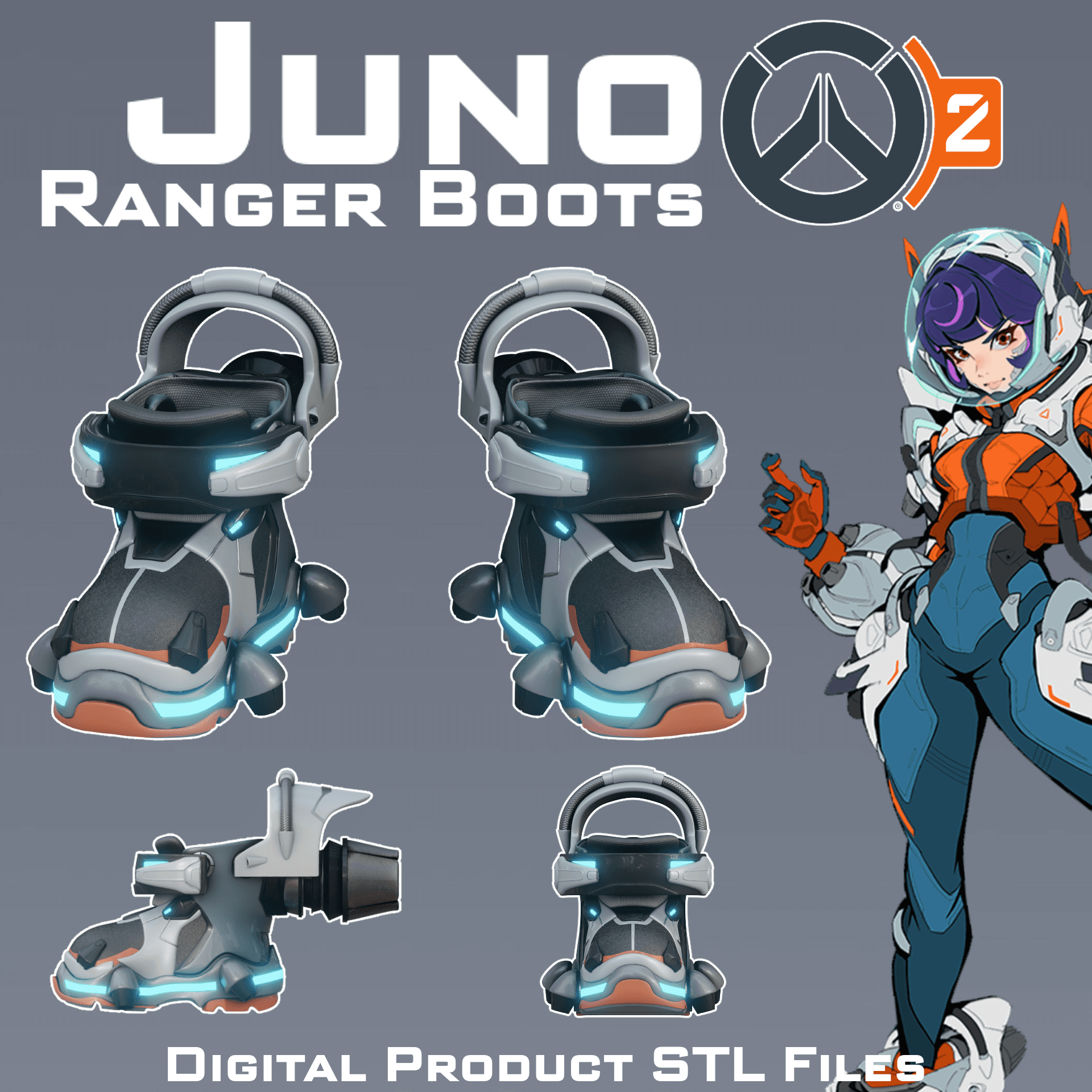 Si Fi Juno Space Ranger Boots Overwatch 2 3d model