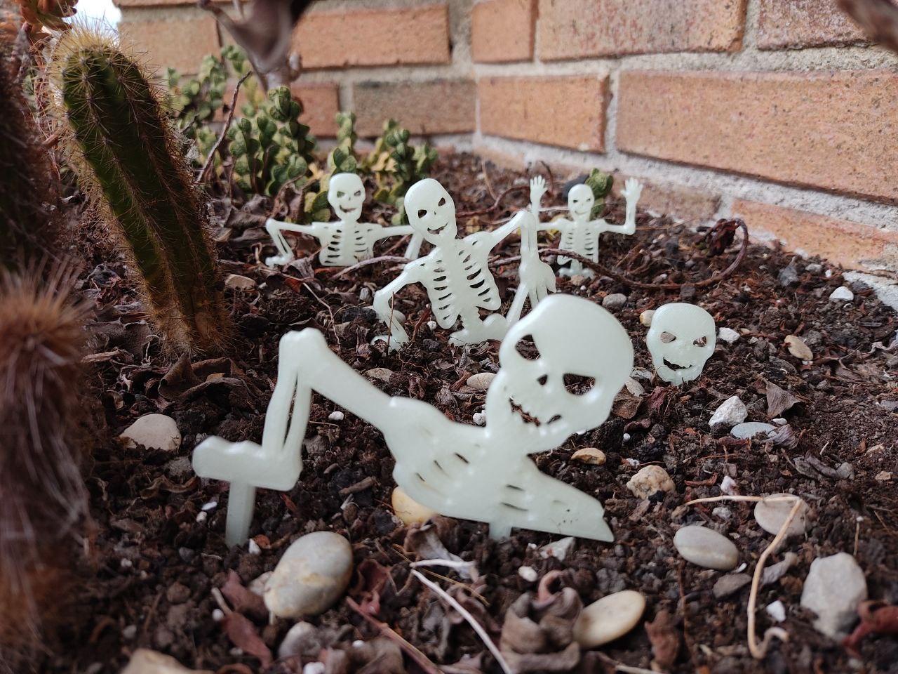 Skeletons coming out of the ground 3d model